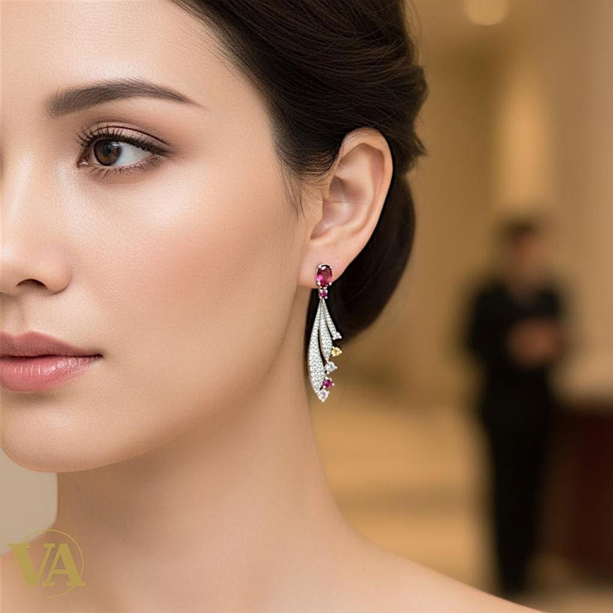 Boucles d’oreilles femme argent 925 pierres multicolores – Design feuille élégant-Vindicta : Bijoux Argent 925 Massif, Luxe et Héritage