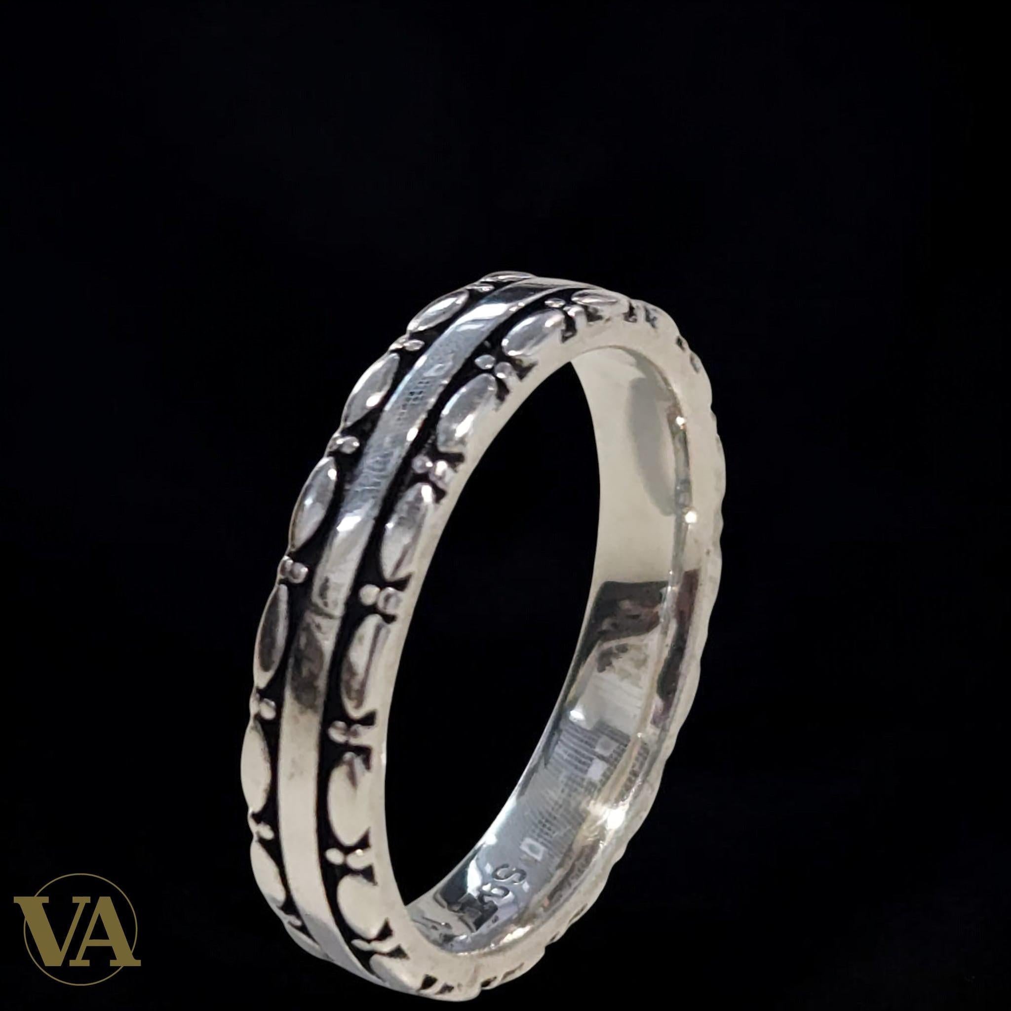 Anneau Homme Argent 925 – Motif Relief Classique | Bijoux Vindicta