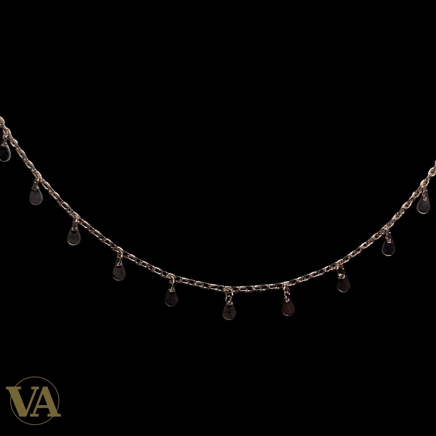 Collier Femme Argent 925 Plaqué Or Rose – Breloques Larmes Pluie d’Or-Vindicta : Bijoux Argent 925 Massif, Luxe et Héritage