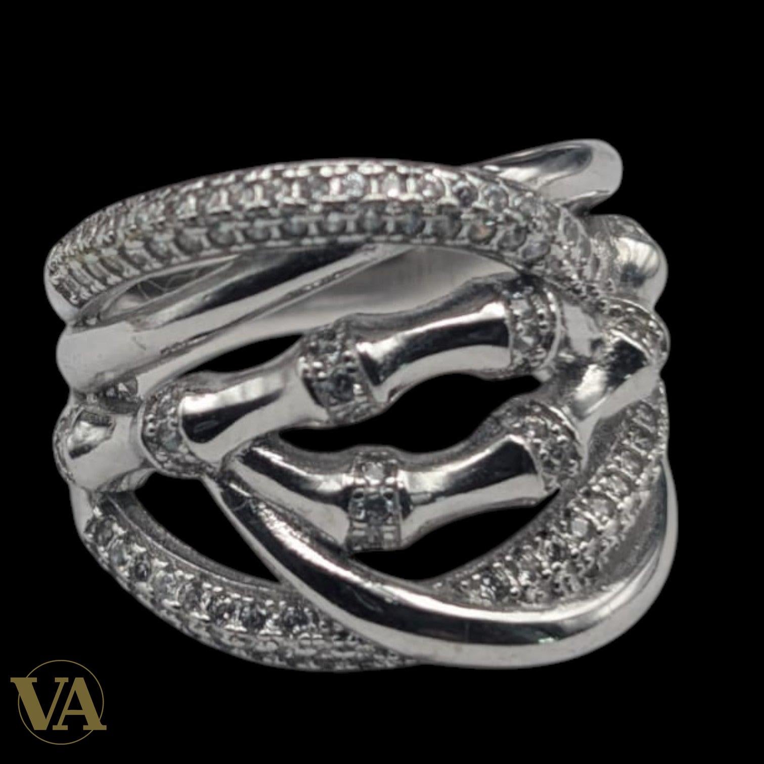 Bague femmes Argent 925 Entrelacs Oxydes Blancs