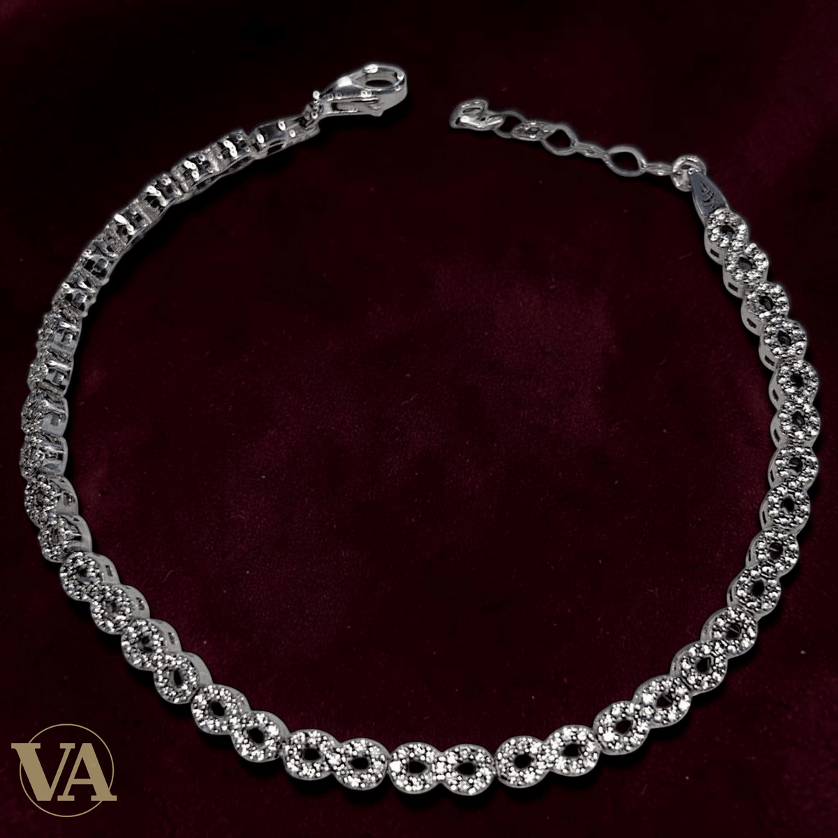 Bracelet Femme Argent 925 Oxydes Noirs – Contraste Élégant - Argent 925 - Vindicta