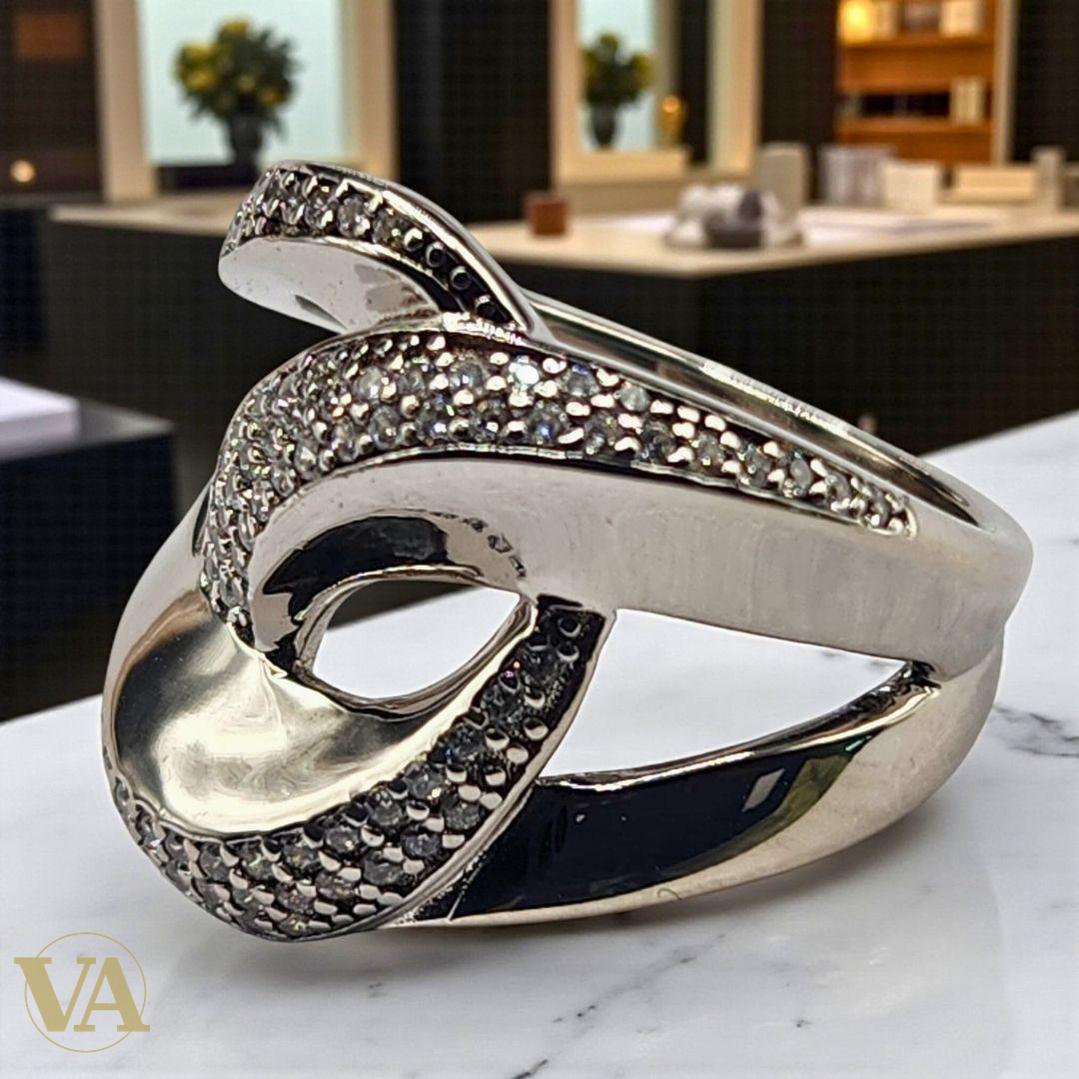 Bague femme en argent 925 design entrelacé