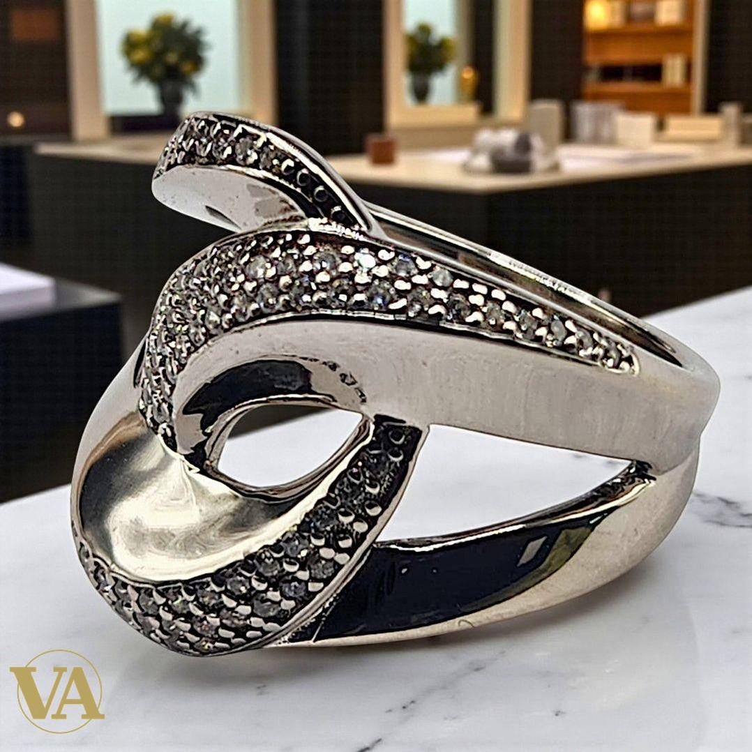 Bague femme en argent 925 design entrelacé