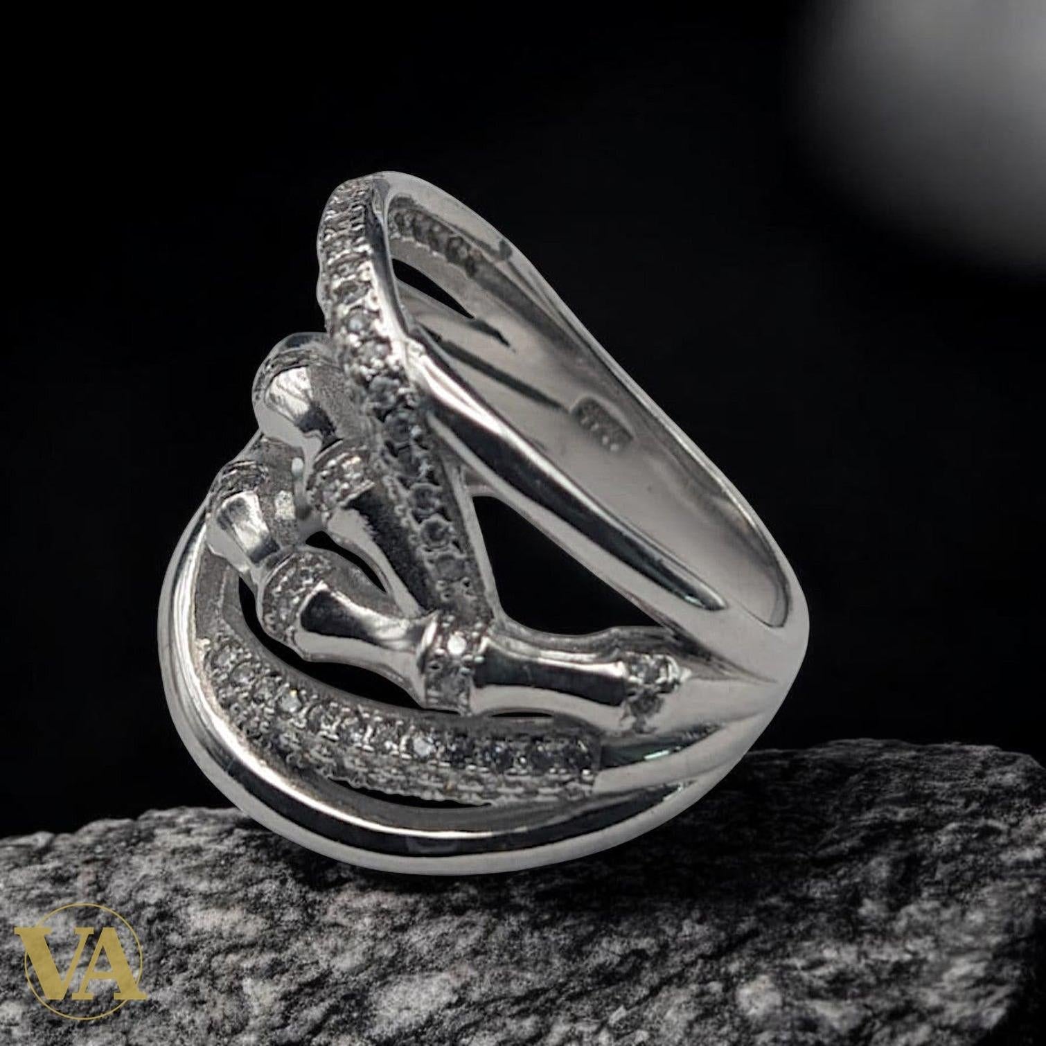 Bague Femme femmes Argent 925 Entrelacs Oxydes Blancs | Bijoux Vindicta