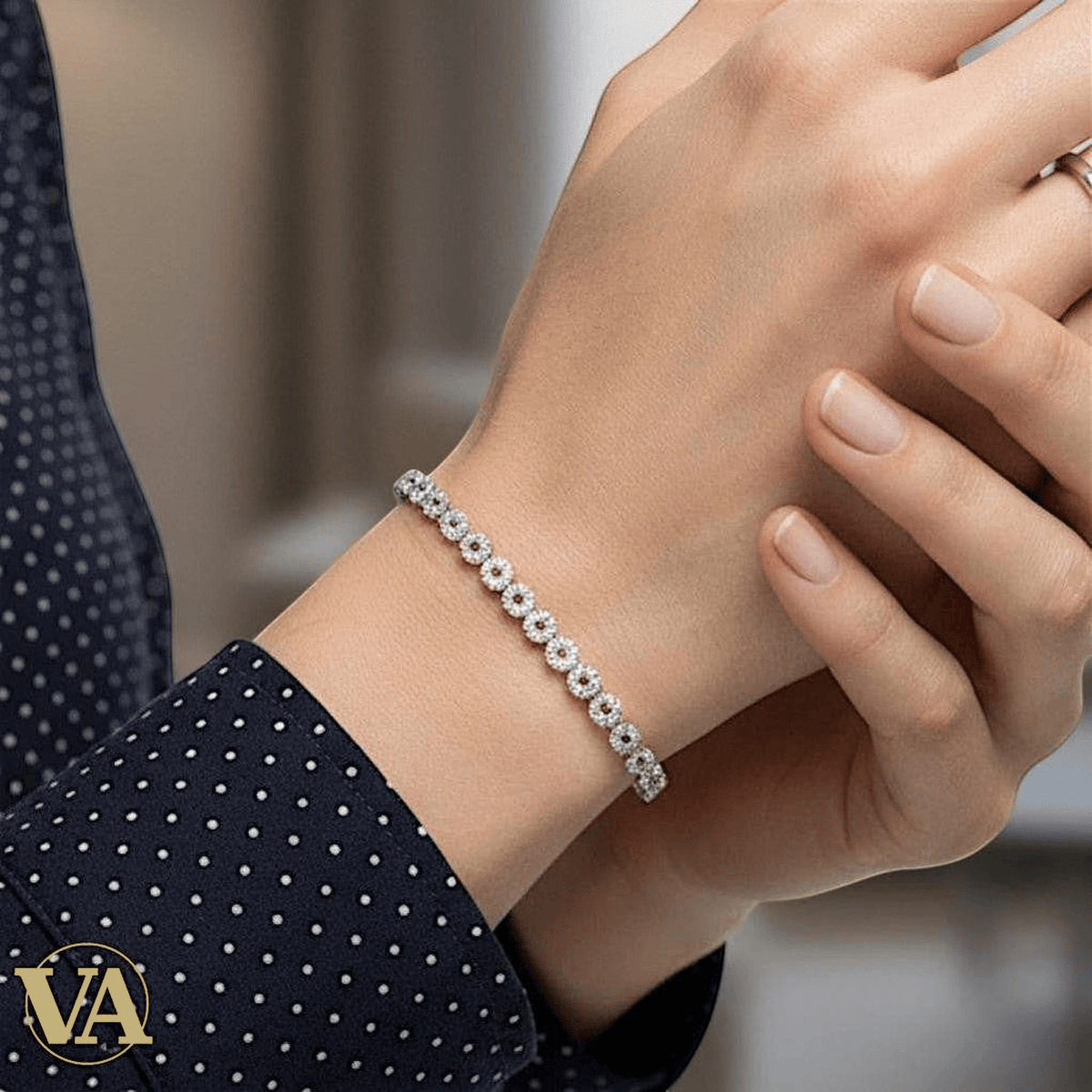 Bracelet Femme Argent 925 Oxydes Noirs – Contraste Élégant - Argent 925 - Vindicta