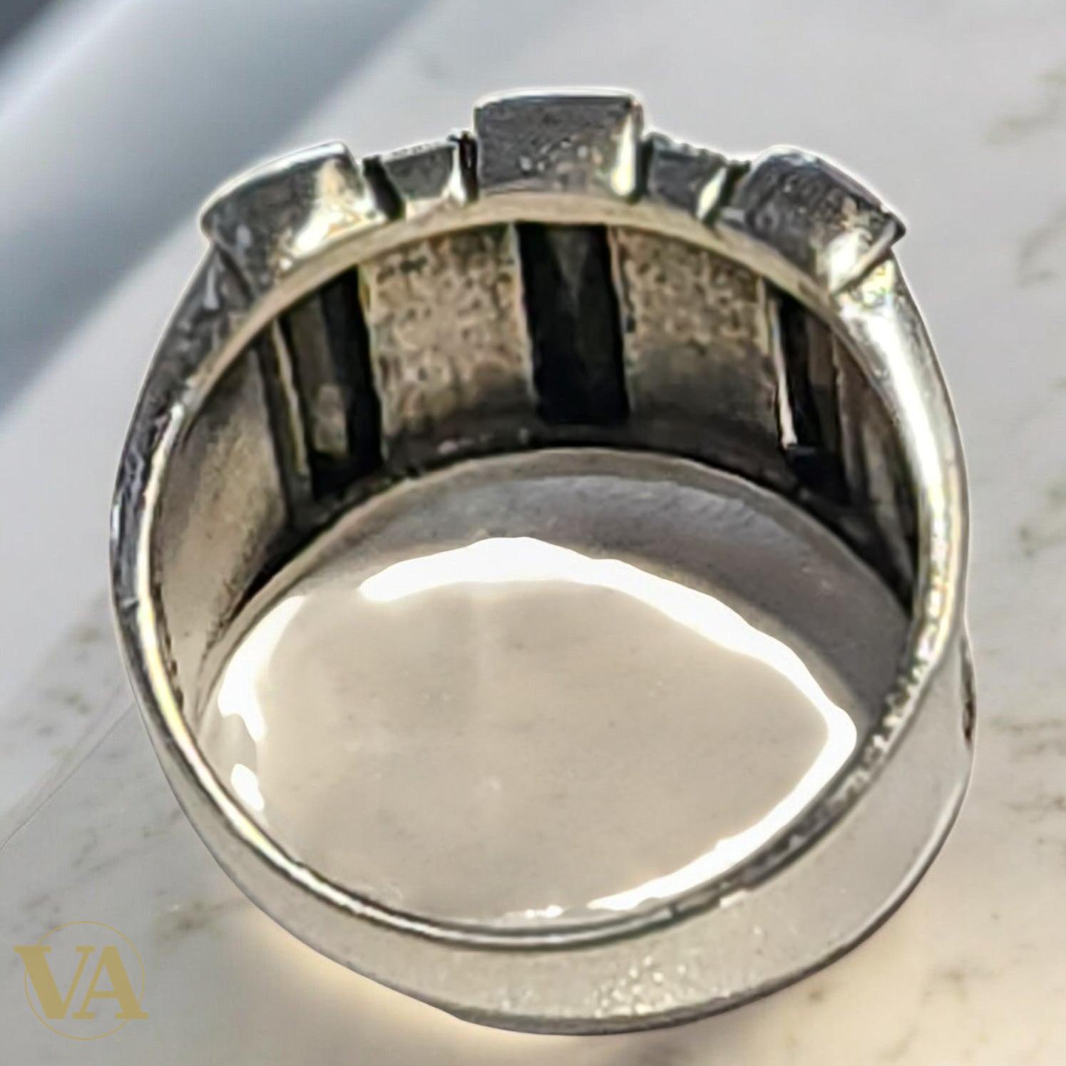 Bague homme argent 925 onyx rectangulaire et marcassites