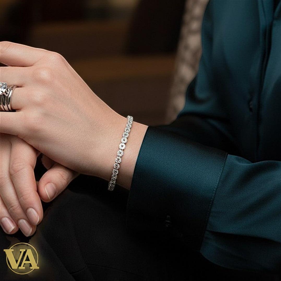 Bracelet Femme Argent 925 Oxydes Noirs – Contraste Élégant | Bijoux Vindicta