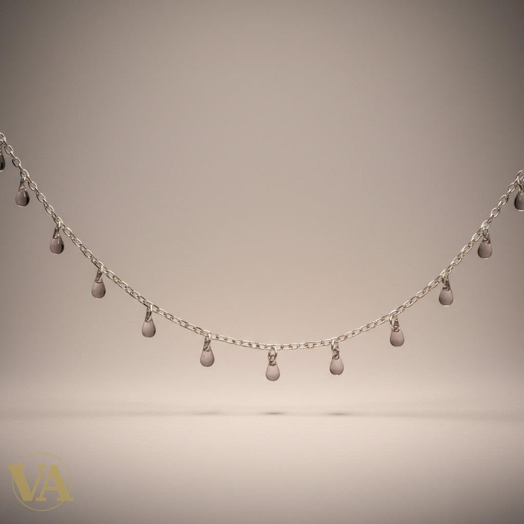 Collier Femme Argent 925 Plaqué Or Rose – Breloques Larmes Pluie d’Or - Argent 925 - Vindicta