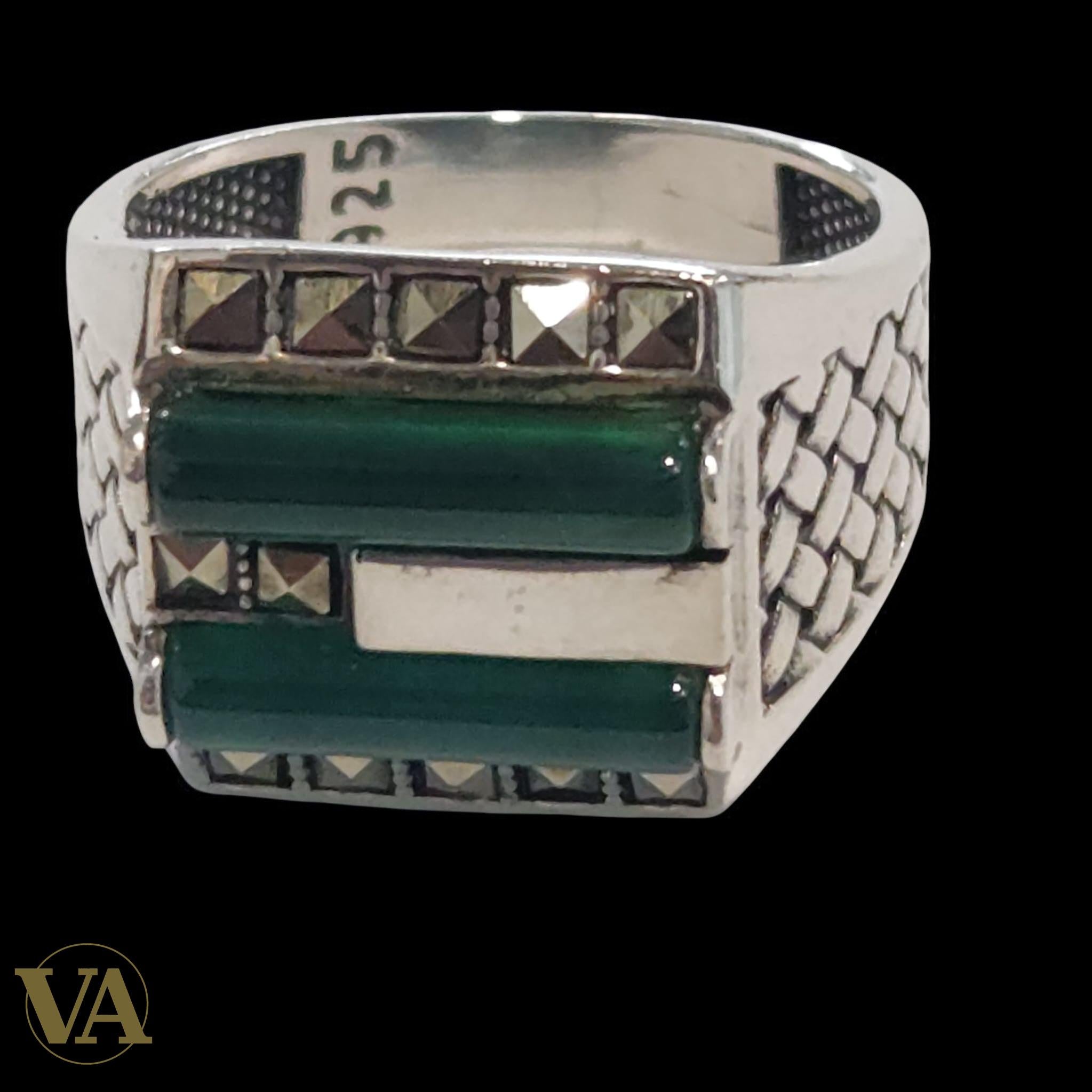 Bague Homme Argent 925 Aventurine Verte – Élégance & Harmonie