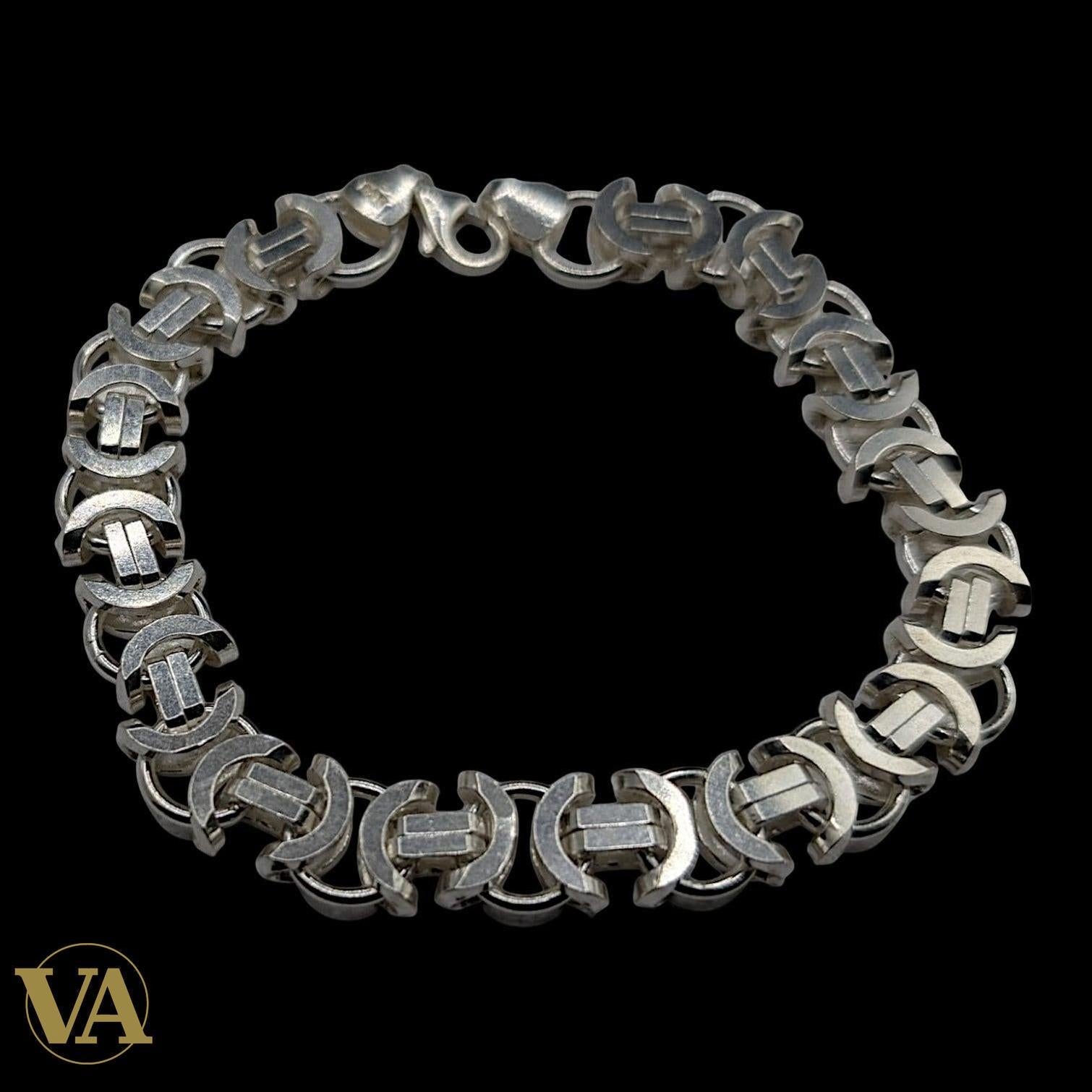 Bracelet Homme Argent 925 – Maille Large 11 mm Architecturale