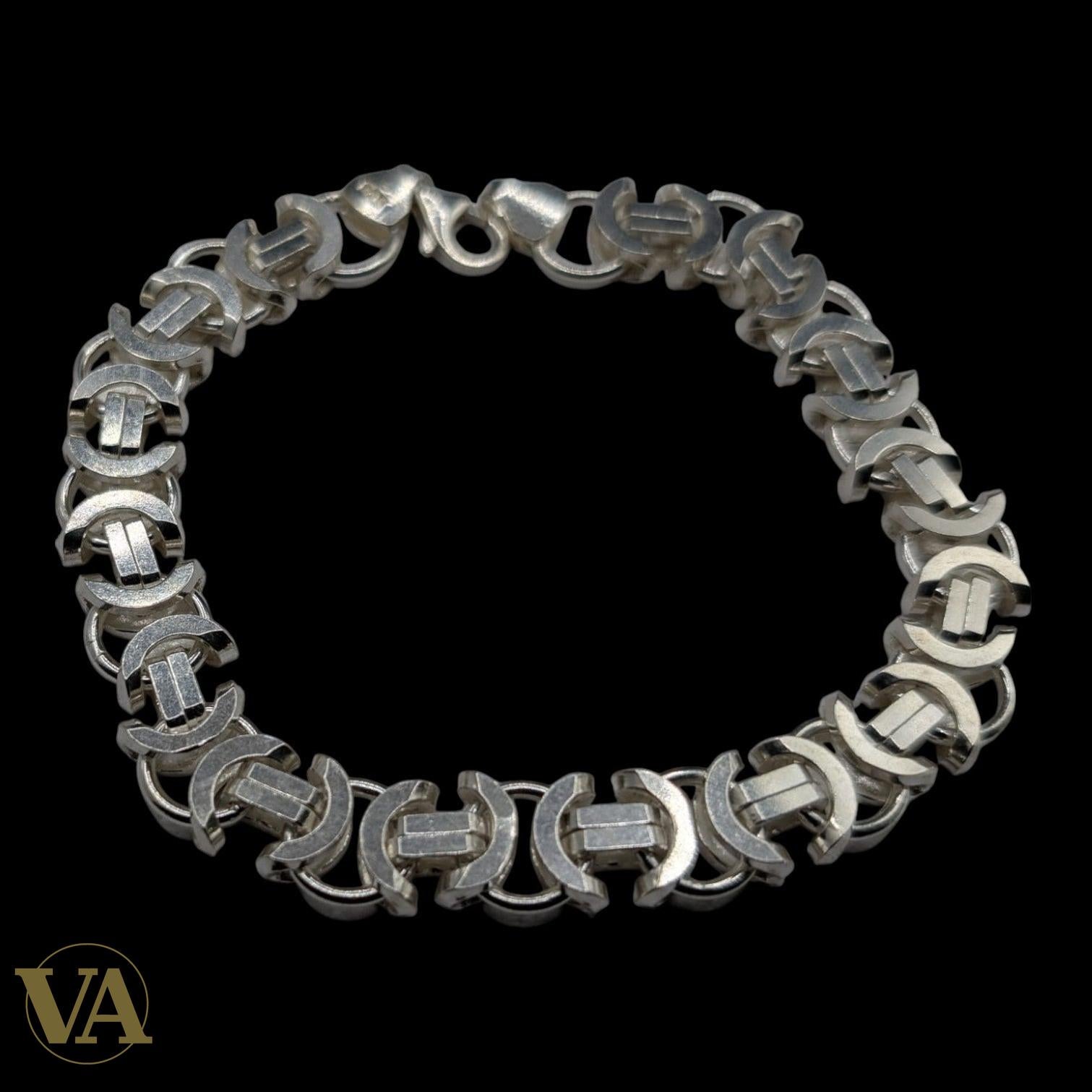 Bracelet Homme Argent 925 – Maille Large 11 mm Architecturale