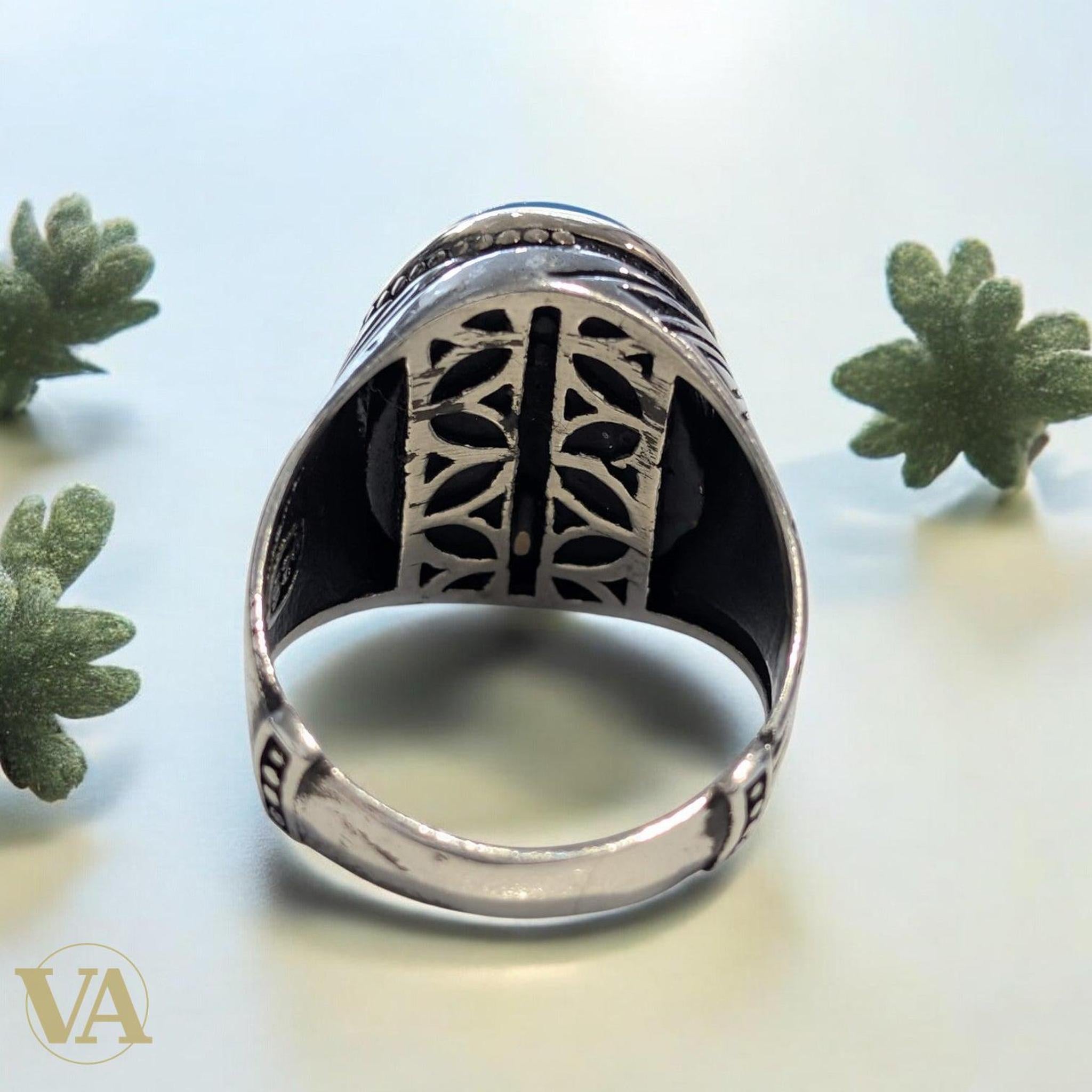 Bague Homme Turquoise – Argent 925 – Chevalière Ovale | Bijoux Vindicta