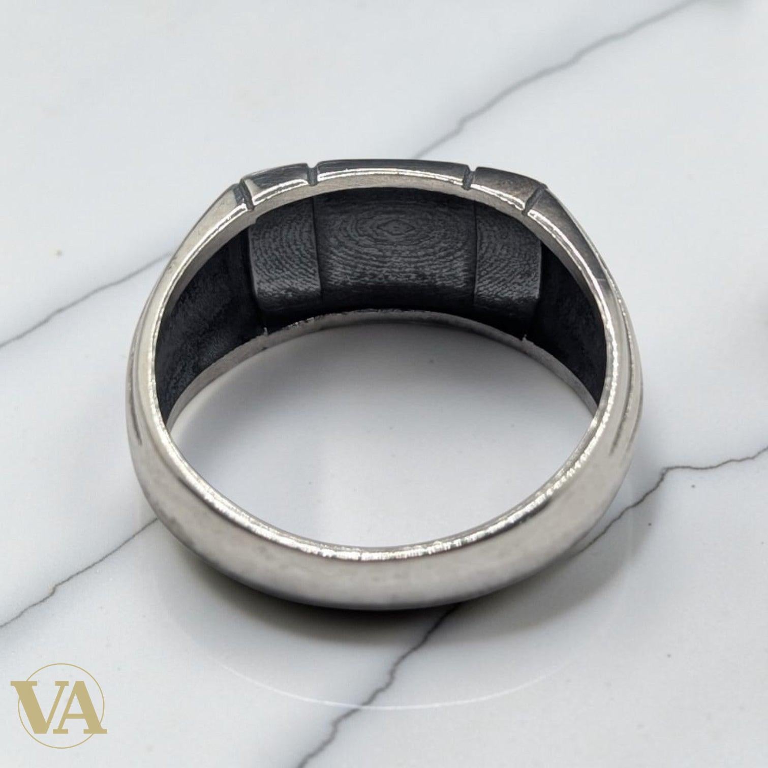 Chevalière Homme Argent 925 Onyx Noir Marcassite Art Déco