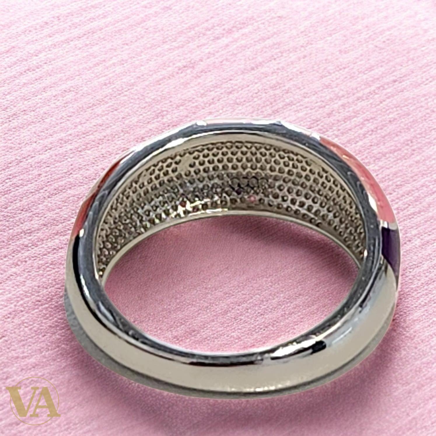 Bague Femme Argent 925 Émail Rose Lotus – Bijou Floral Élégant