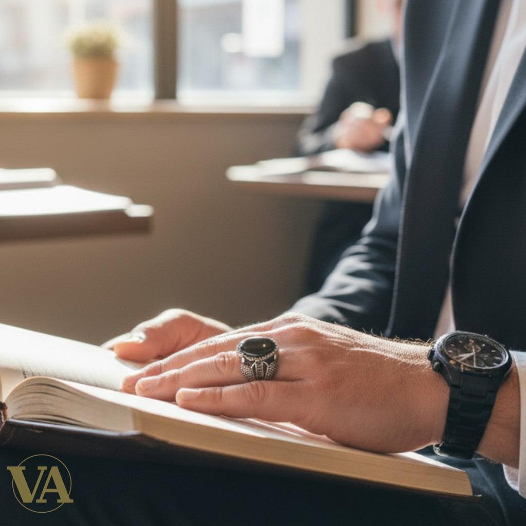 Bague homme argent 925 et onyx noir ovale