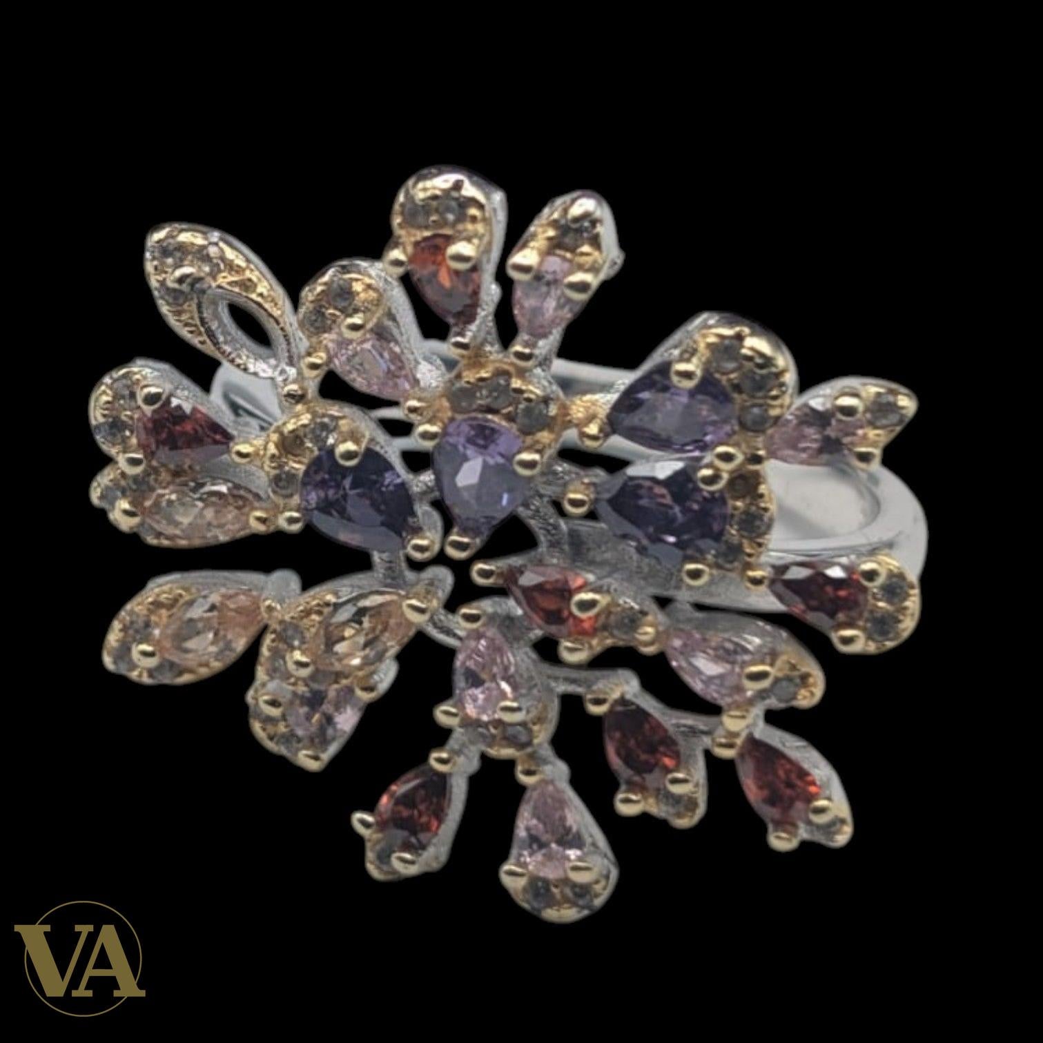 Bague femmes Argent 925 – Améthyste & Oxydes Multicolores