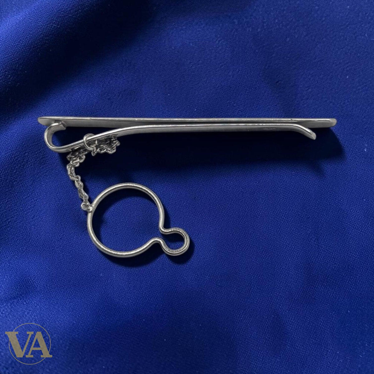 Pince à cravate homme argent 925 gravée croisillons à chaîne - Argent 925 - Vindicta