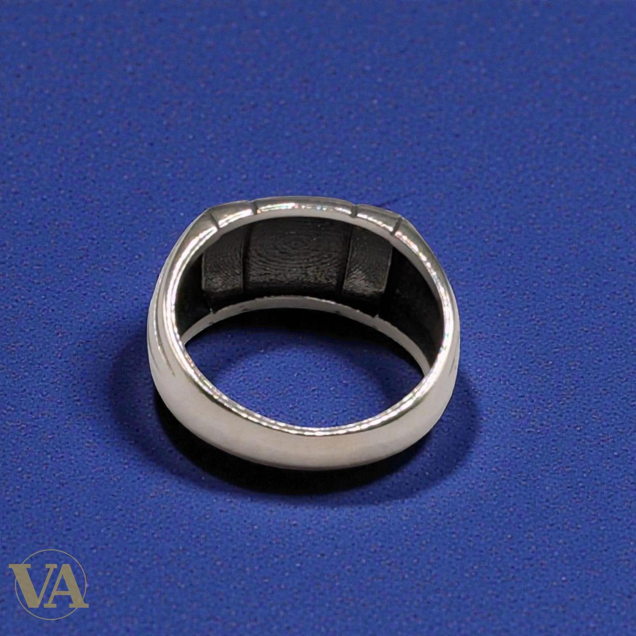 Bague Homme Argent 925 Turquoise & Marcassites – Pavé Géométrique Art Déco | Bijoux Vindicta