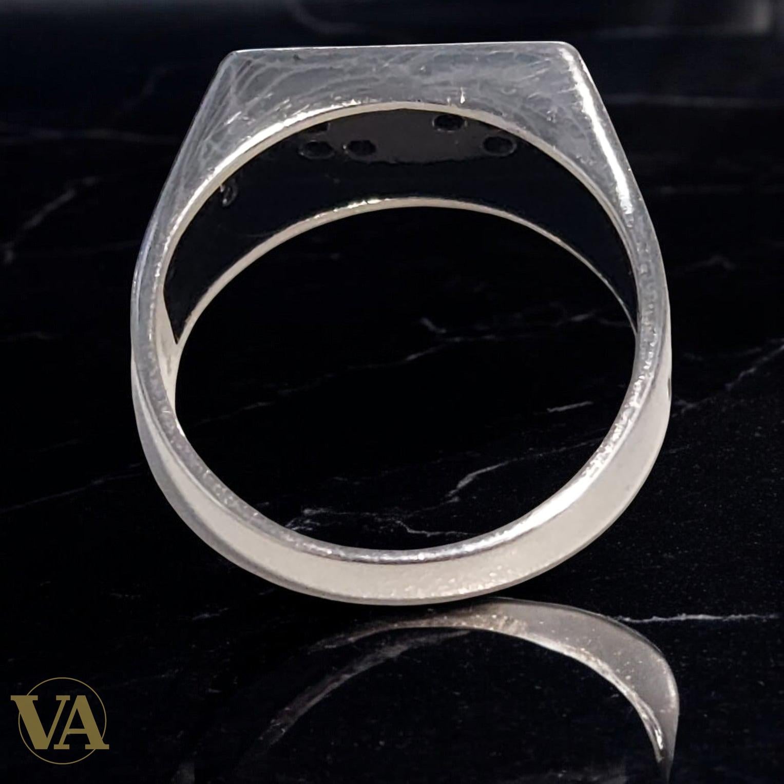 Bague homme argent 925 onyx noir géométrique