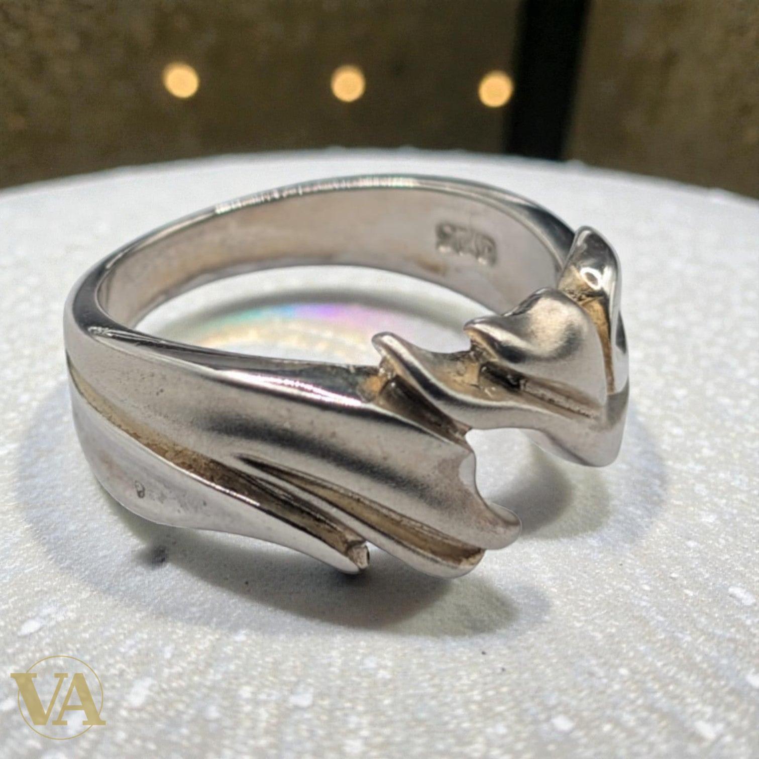 Bague femme Argent 925 Massif Design Calligraphique Ajouré