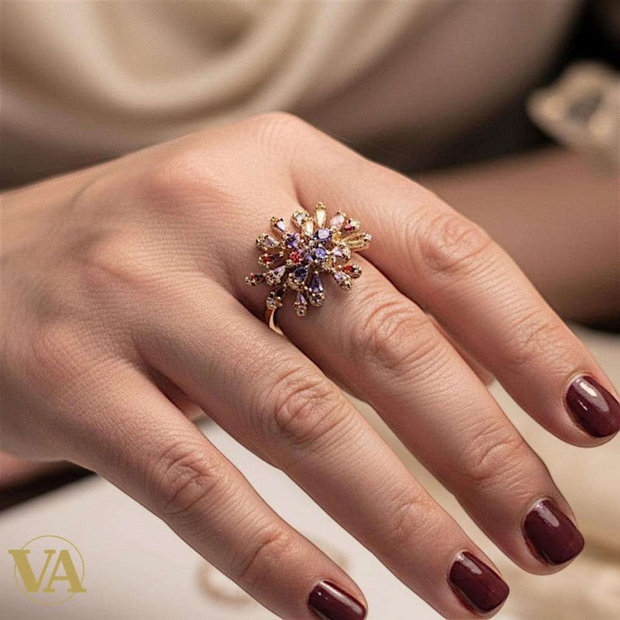 Bague Femme femmes Argent 925 – Améthyste & Oxydes Multicolores | Bijoux Vindicta