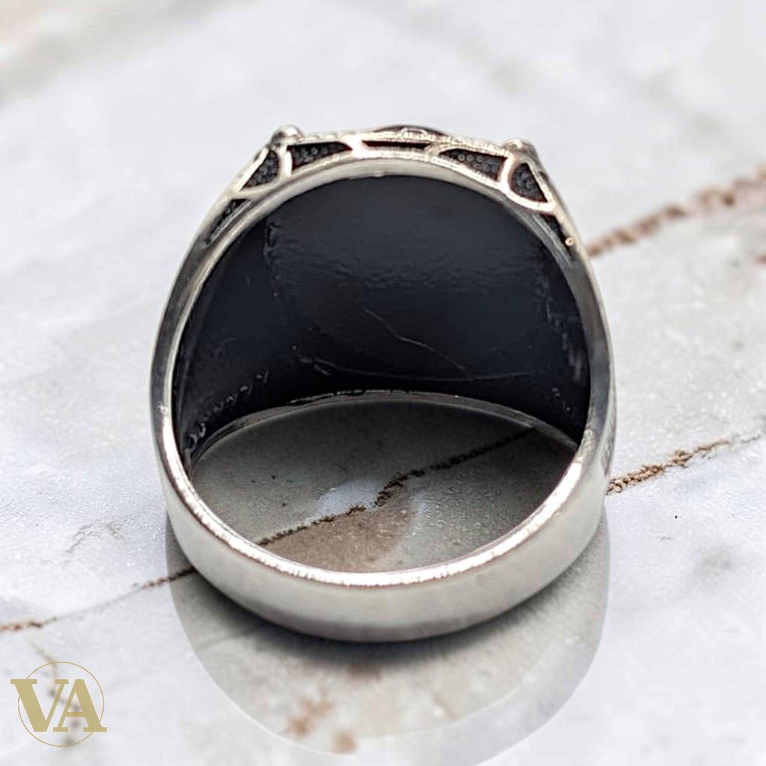 Bague Homme Argent 925 Onyx Noir Ovale – Style Chevalière | Bijoux Vindicta
