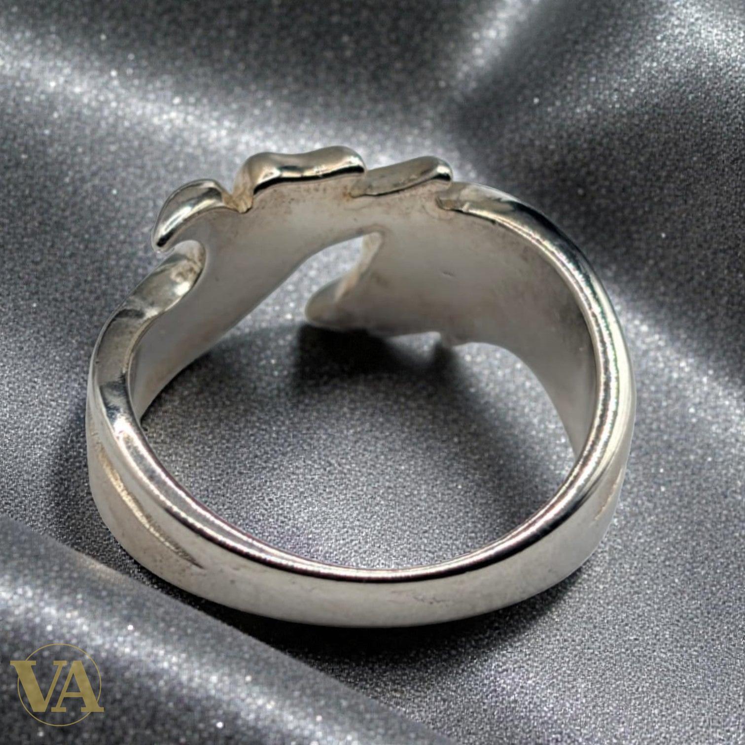 Bague femme Argent 925 Massif Design Calligraphique Ajouré