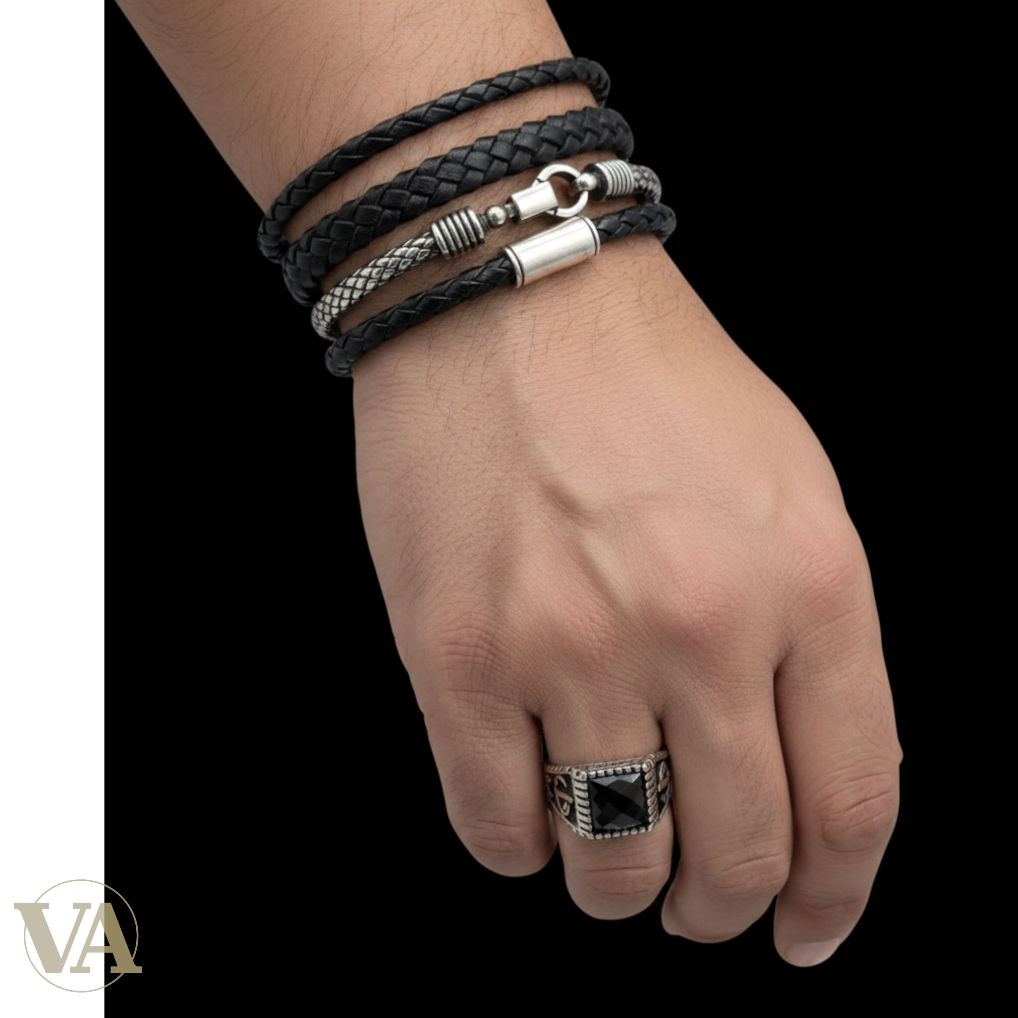 Chevalière Homme Argent 925 Onyx Noir Calligraphie Arabe Arabesques Ottoman-Vindicta : Bijoux Argent 925 Massif, Luxe et Héritage