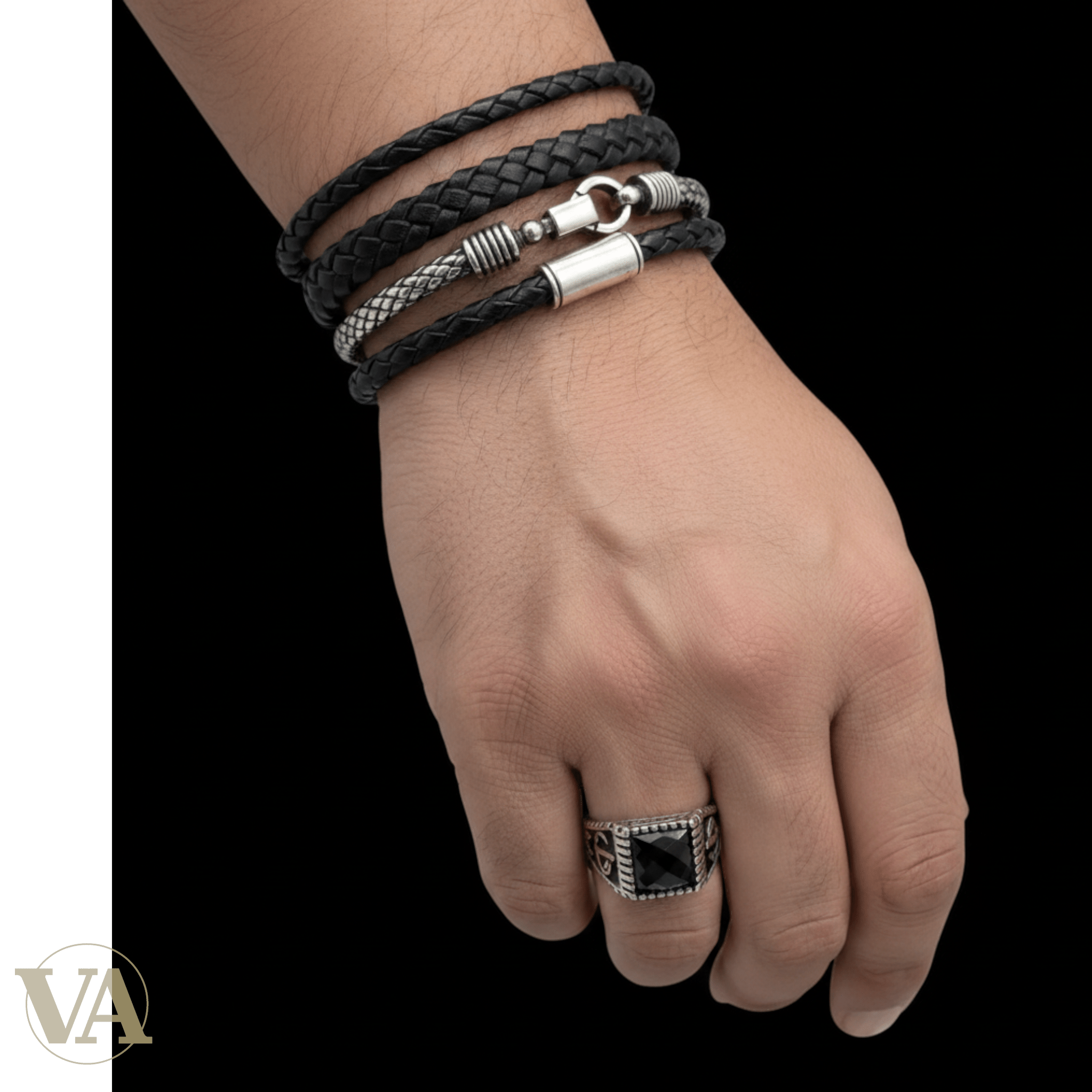 Chevalière Homme Argent 925 Onyx Noir Calligraphie Arabe Arabesques Ottoman-Vindicta : Bijoux Argent 925 Massif, Luxe et Héritage