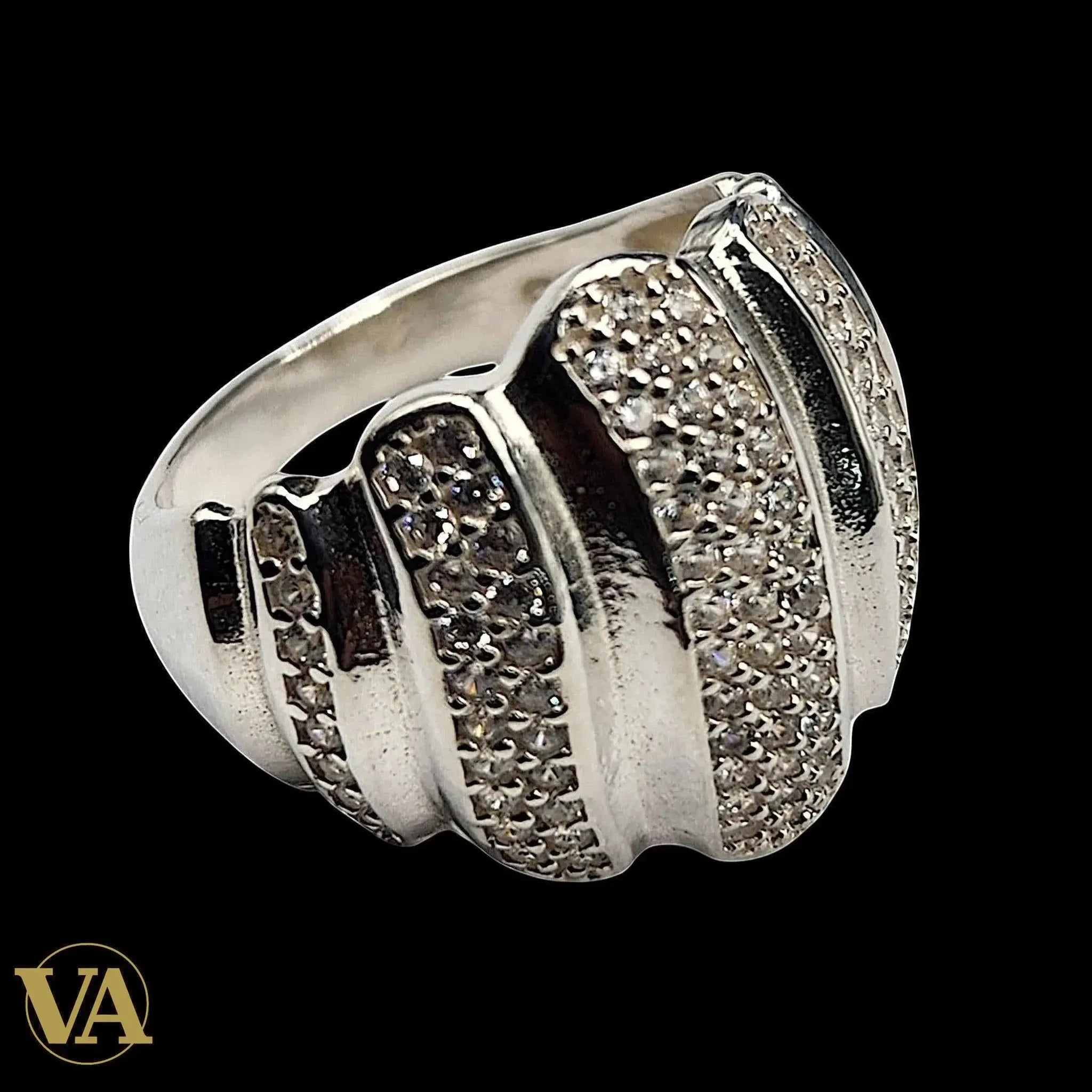 Bague Femme argent 925 T57 pavée zirconiums – Éclat raffiné | Bijoux Vindicta