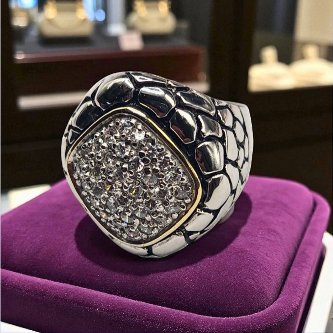 Bague argent 925 pavée zirconiums