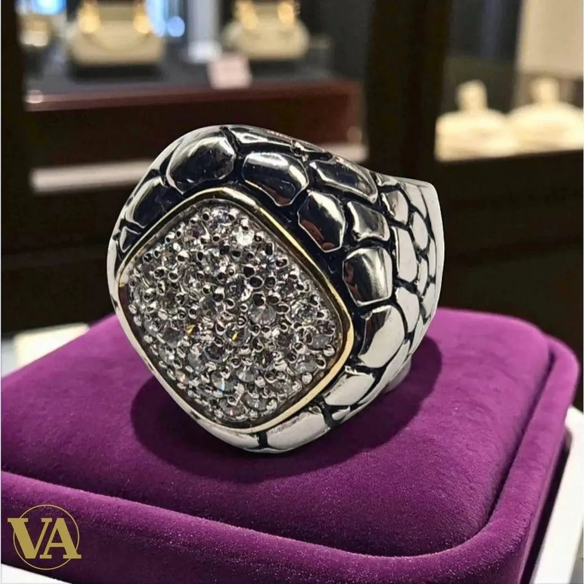 Bague Femme argent 925 pavée zirconiums | Bijoux Vindicta