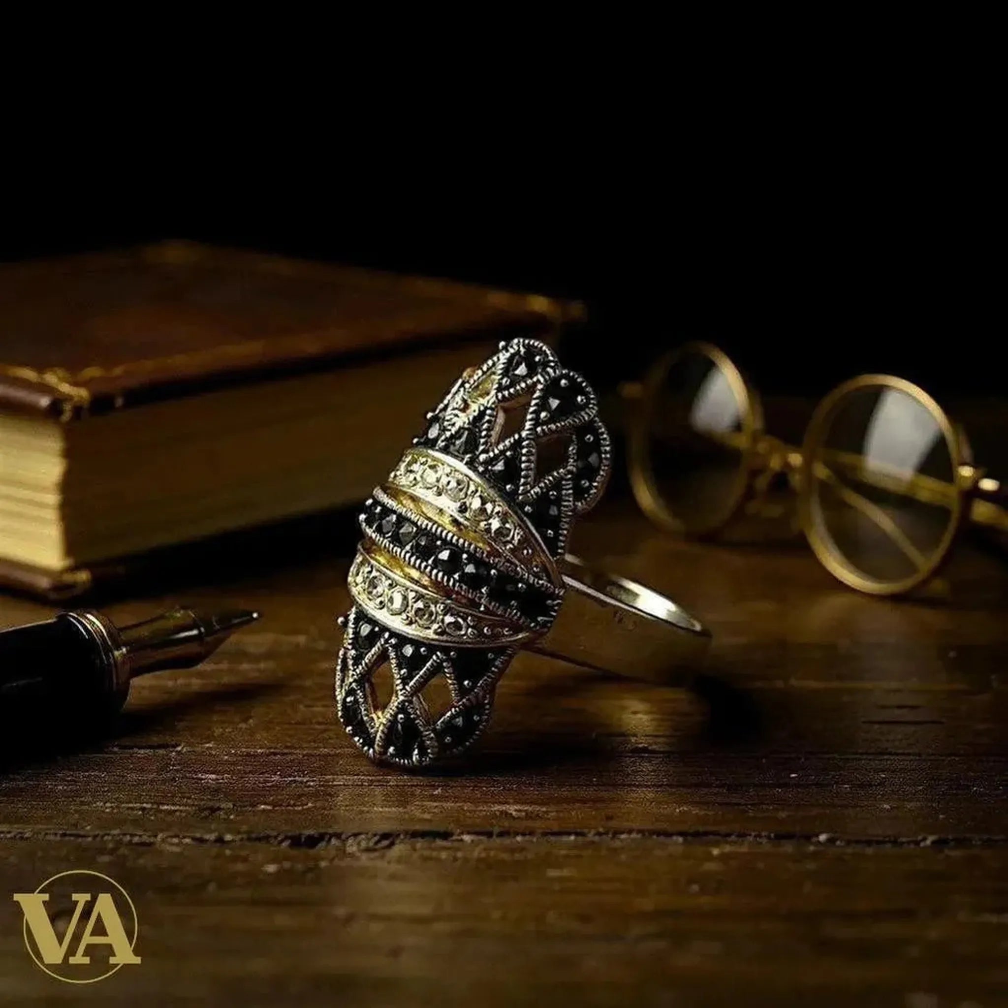 Bague Femme argent ajourée à reliefs perlés | Bijoux Vindicta