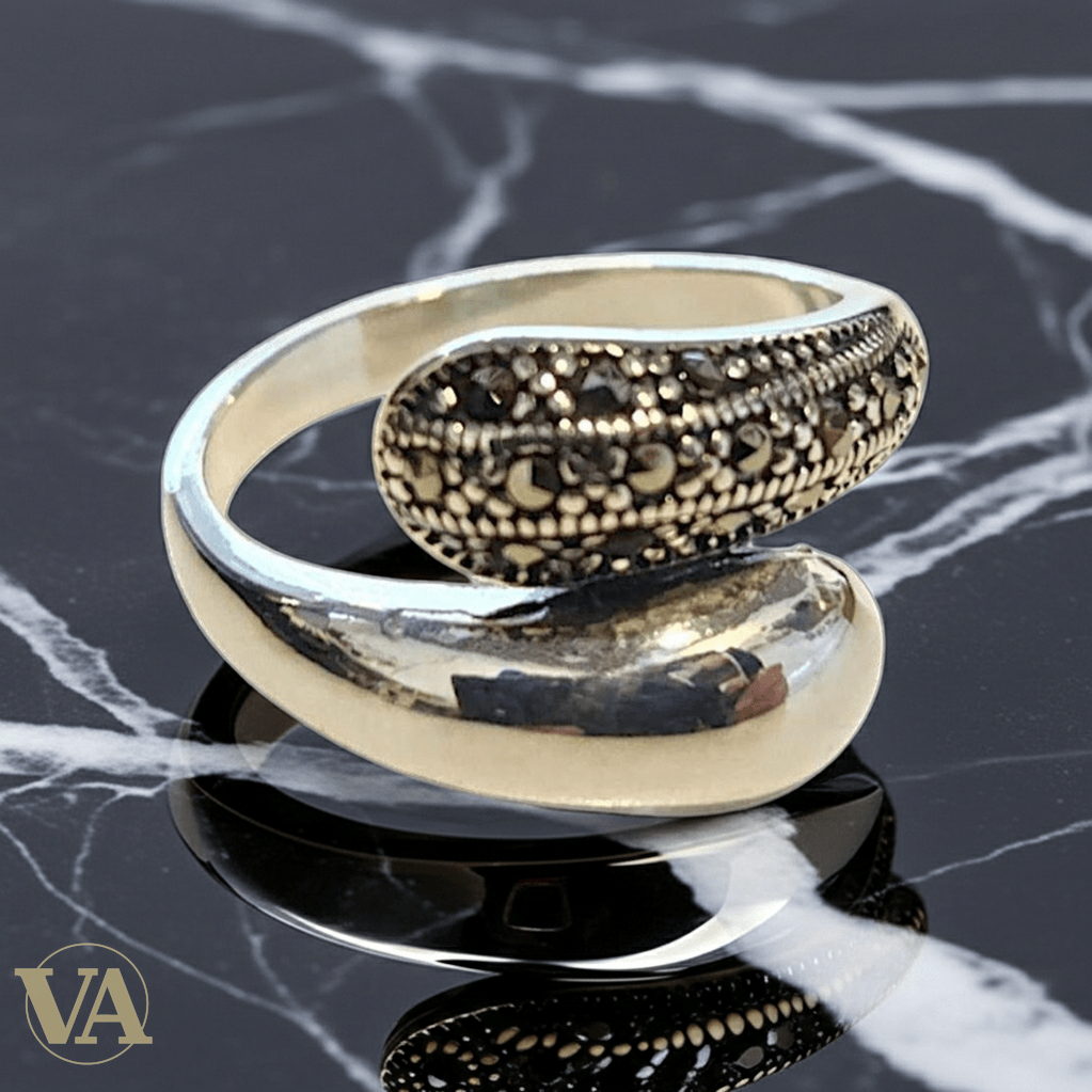 Bague Femme Argent 925 Serpent Marcassites - Argent 925 - Vindicta