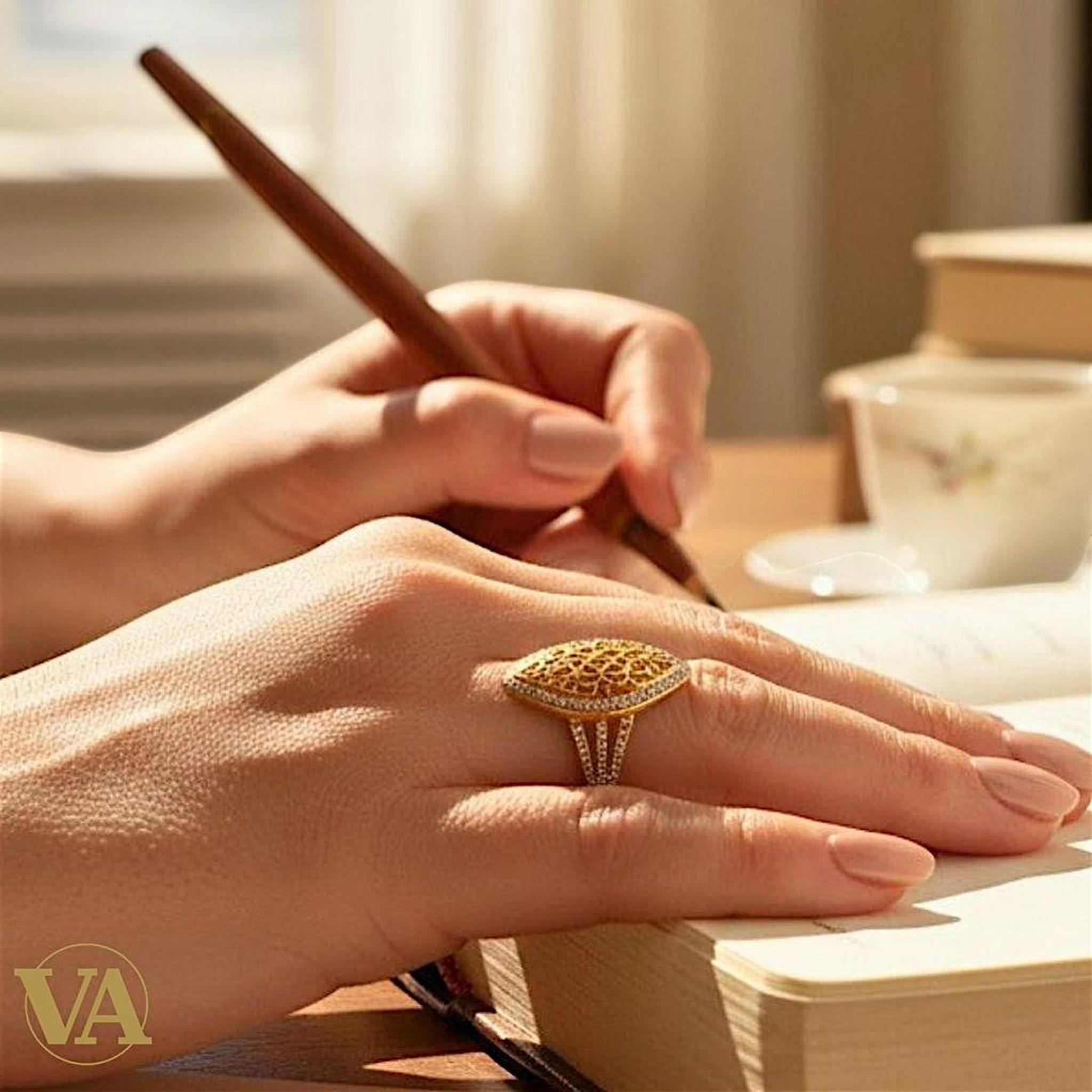 Bague Femme Argent 925 Plaqué Or 18K Losange | Bijoux Vindicta