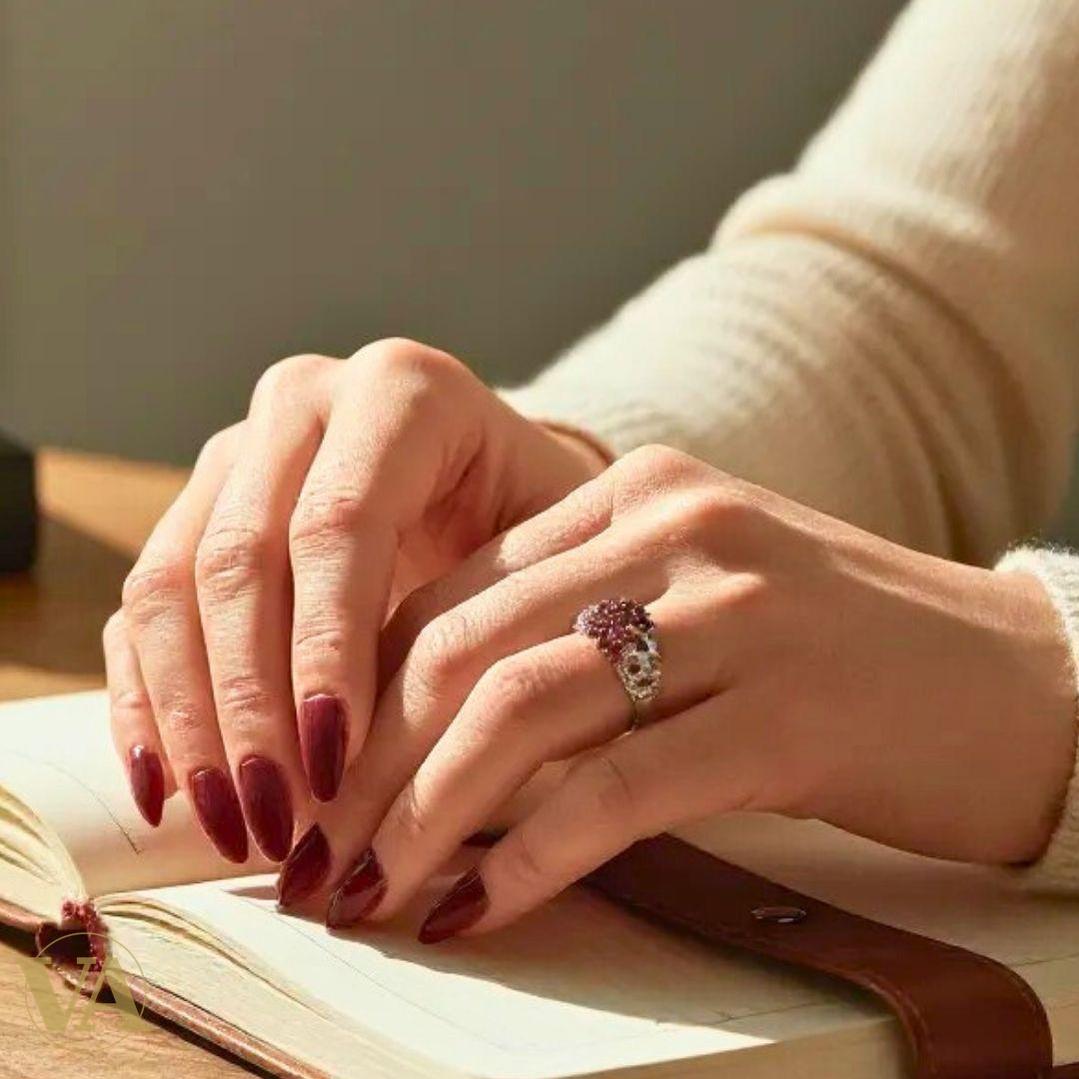 Bague argent 925 pavée de cristaux rouges