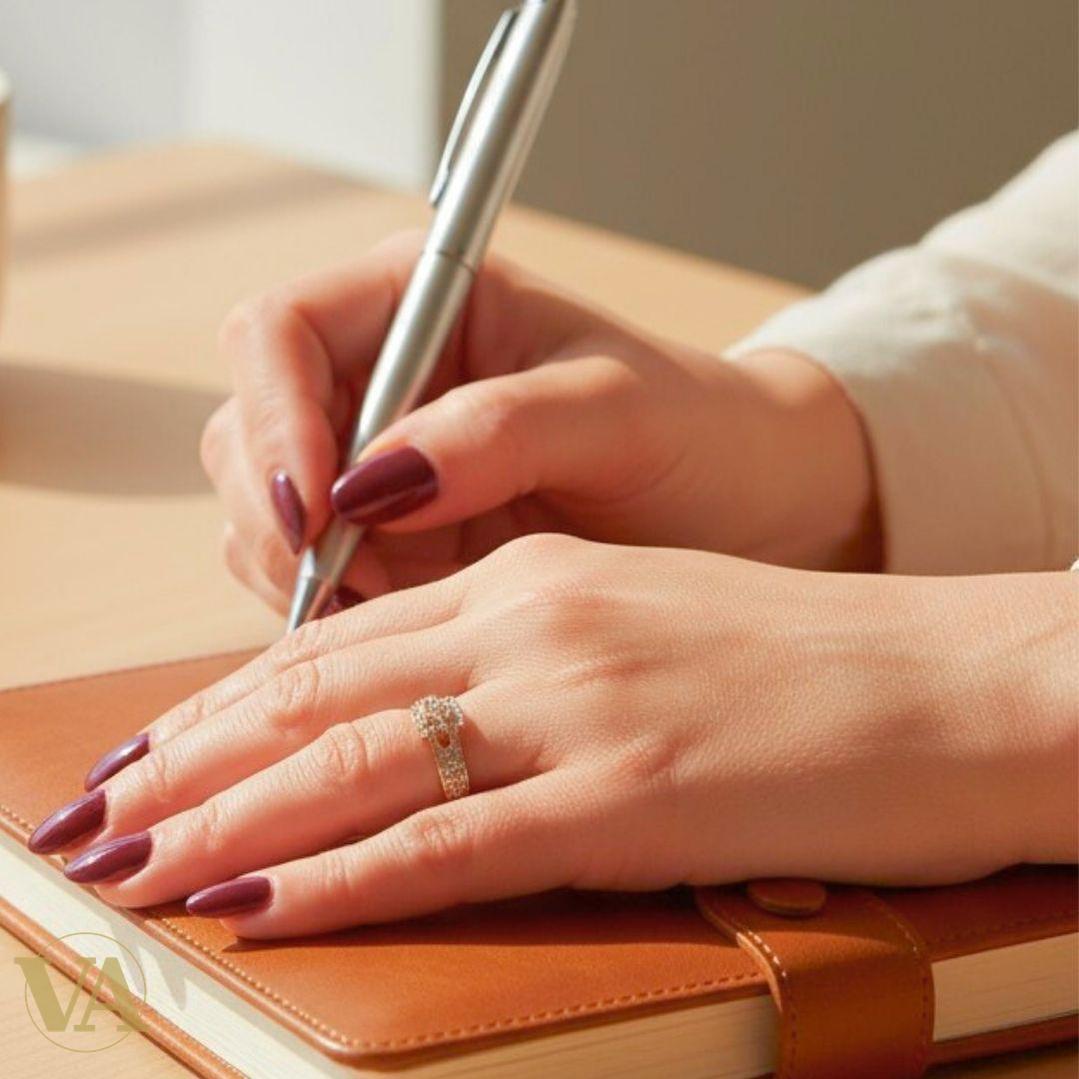 Bague argent 925 rosée – motif boucle pavée