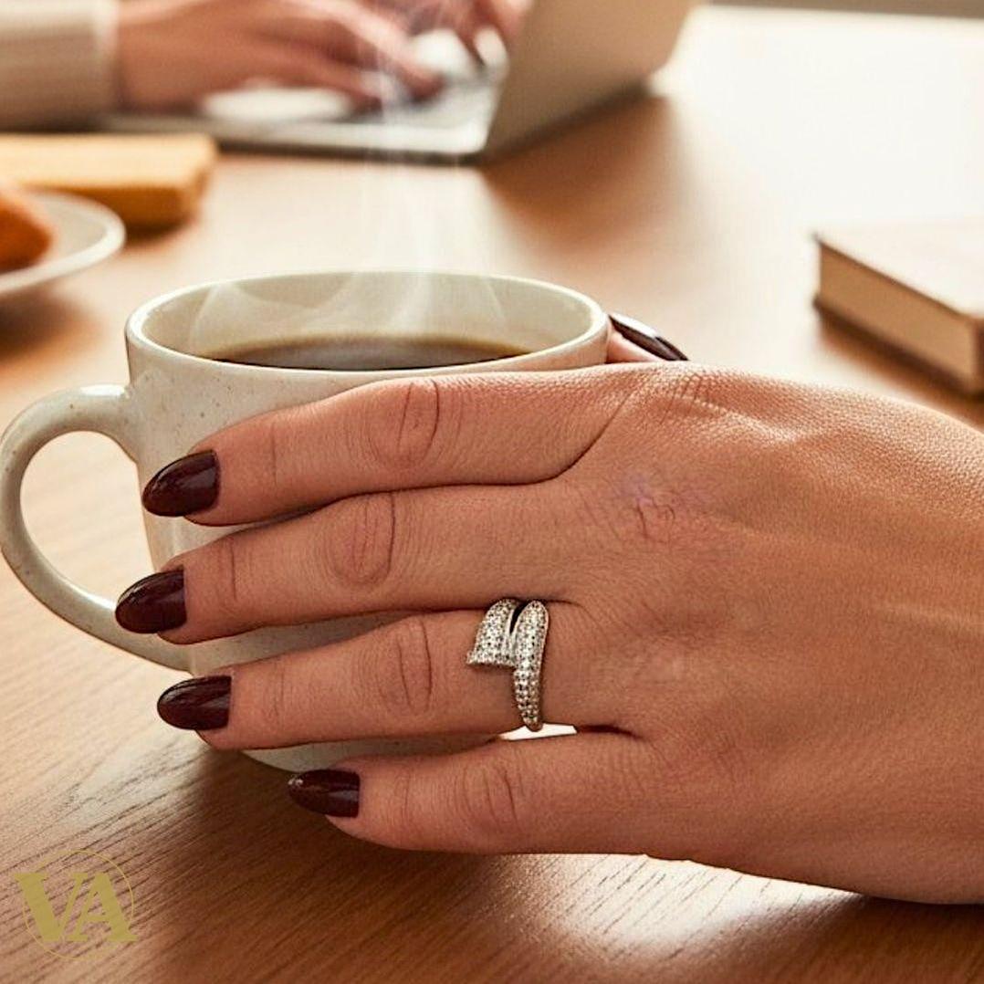 Bague Argent 925 Femme – Pavage d’Oxydes Blancs