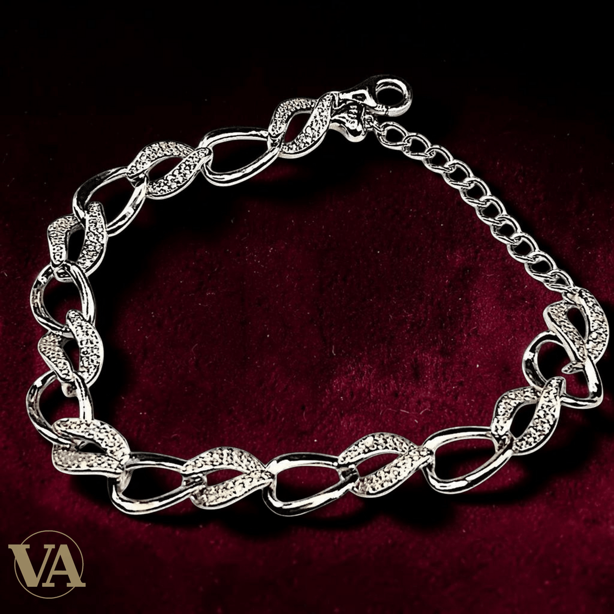 Bracelet Femme en argent 925 – Maillons torsadés pavés de zirconiums - Argent 925 - Vindicta