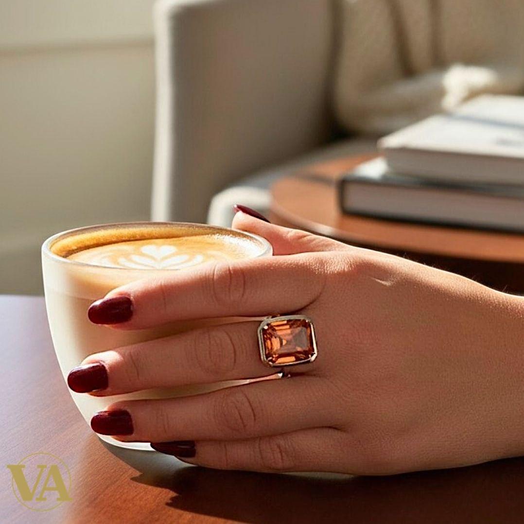 Bague femme argent 925 – Sultanite taille émeraude