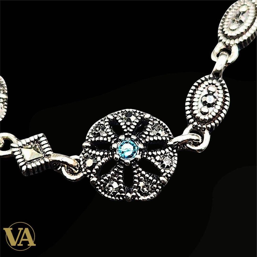 Bracelet Femme en argent 925 et marcassite | Bijoux Vindicta