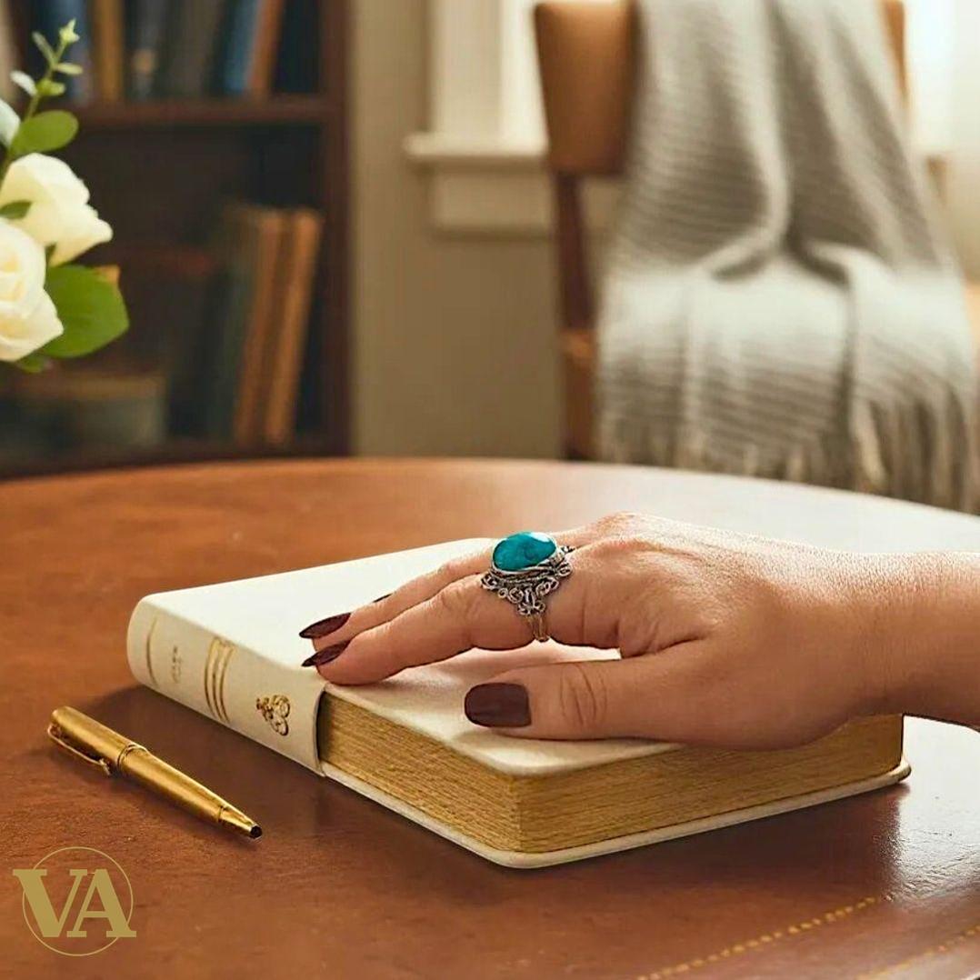 Bague argent 925 T57 cabochon turquoise – Bohème