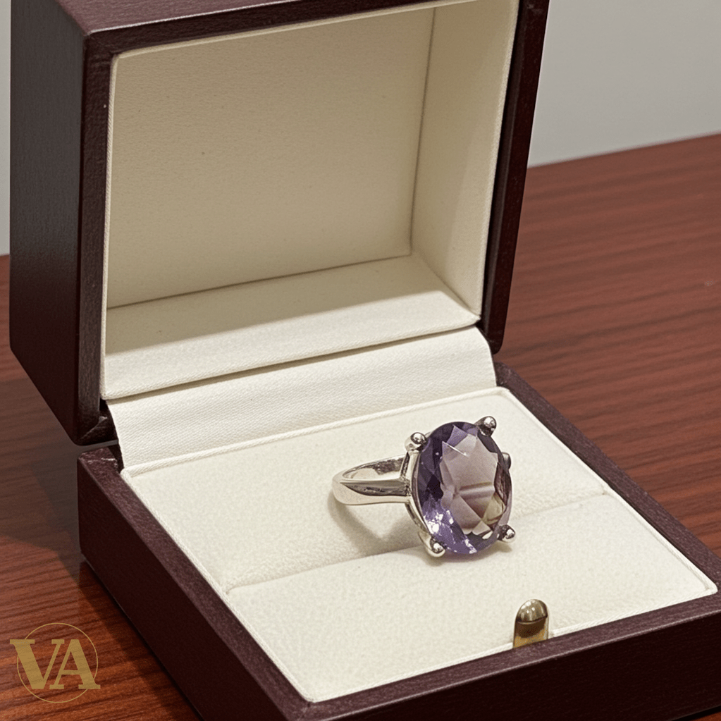 Bague femme en argent 925 avec pierre sultanite ovale – Élégance unique - Argent 925 - Vindicta