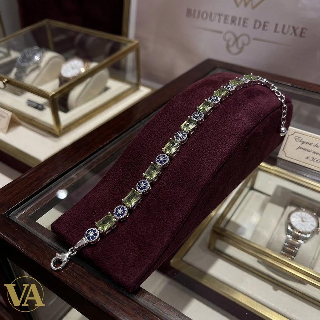 Bracelet Femme Argent 925 Sultanite Reflets Changeants Vintage - Argent 925 - Vindicta
