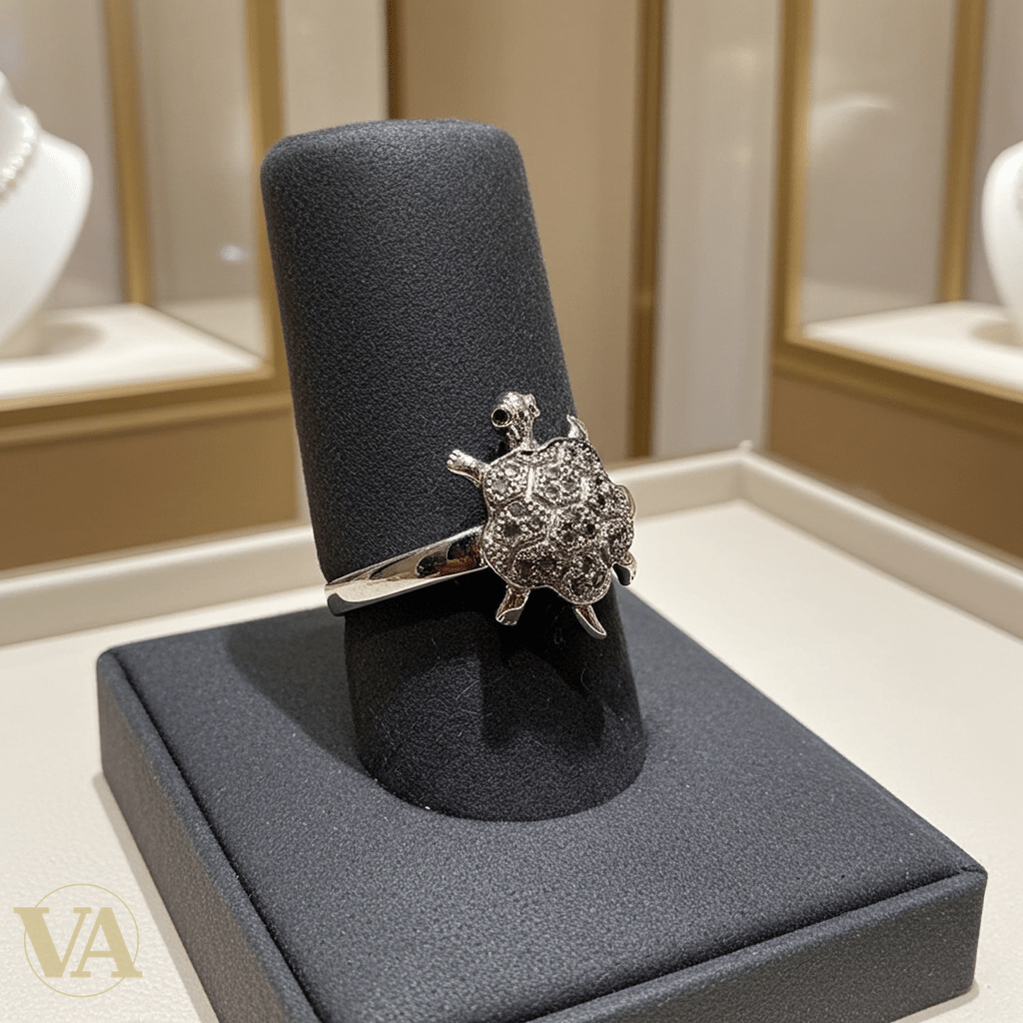 Bague femme argent 925 tortue sertie d’oxydes scintillants - Argent 925 - Vindicta