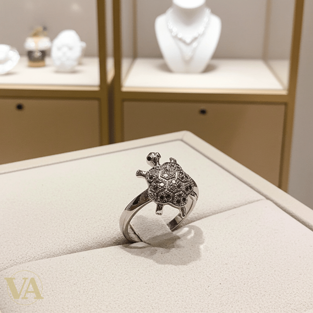 Bague femme argent 925 tortue sertie d’oxydes scintillants - Argent 925 - Vindicta