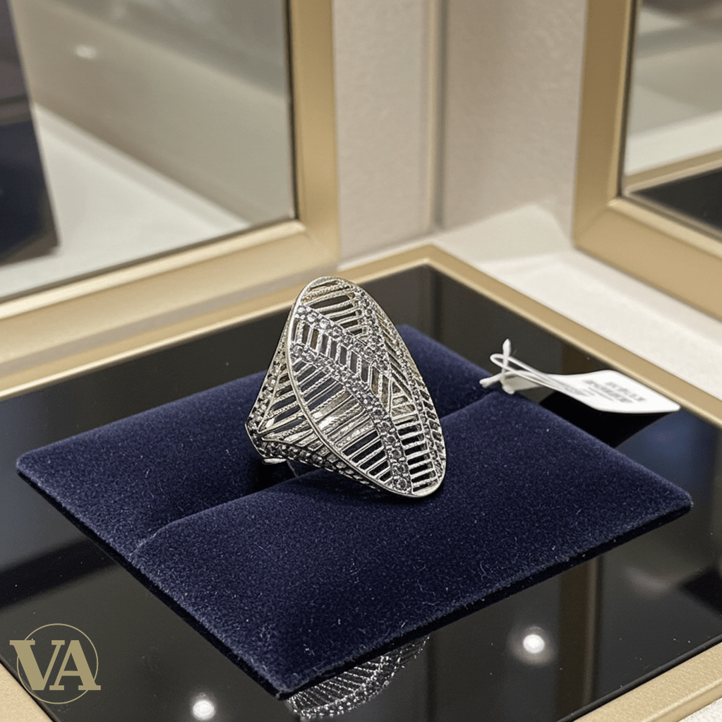 Bague Femme argent 925 éventail Art Déco – Zirconiums - Argent 925 - Vindicta