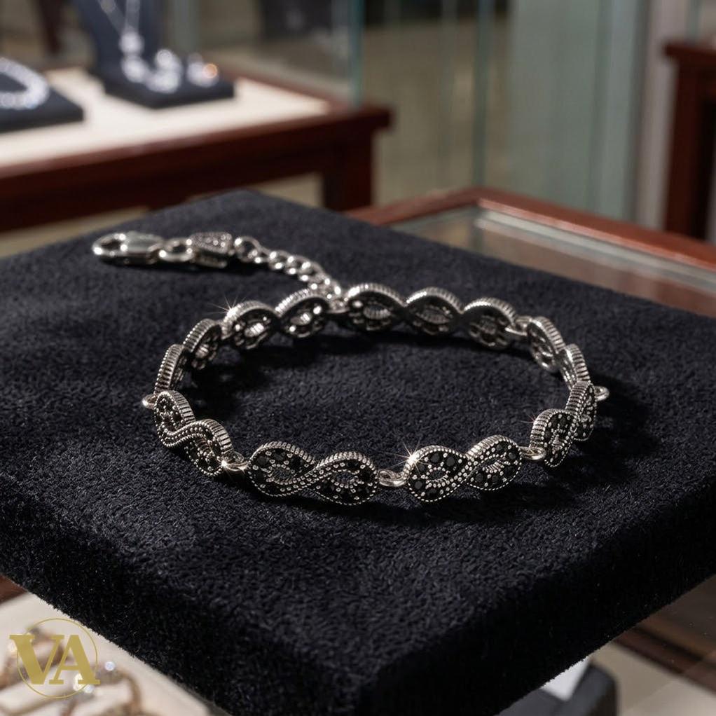 Bracelet Femme Argent 925 Infini Marcassite Vintage - Argent 925 - Vindicta