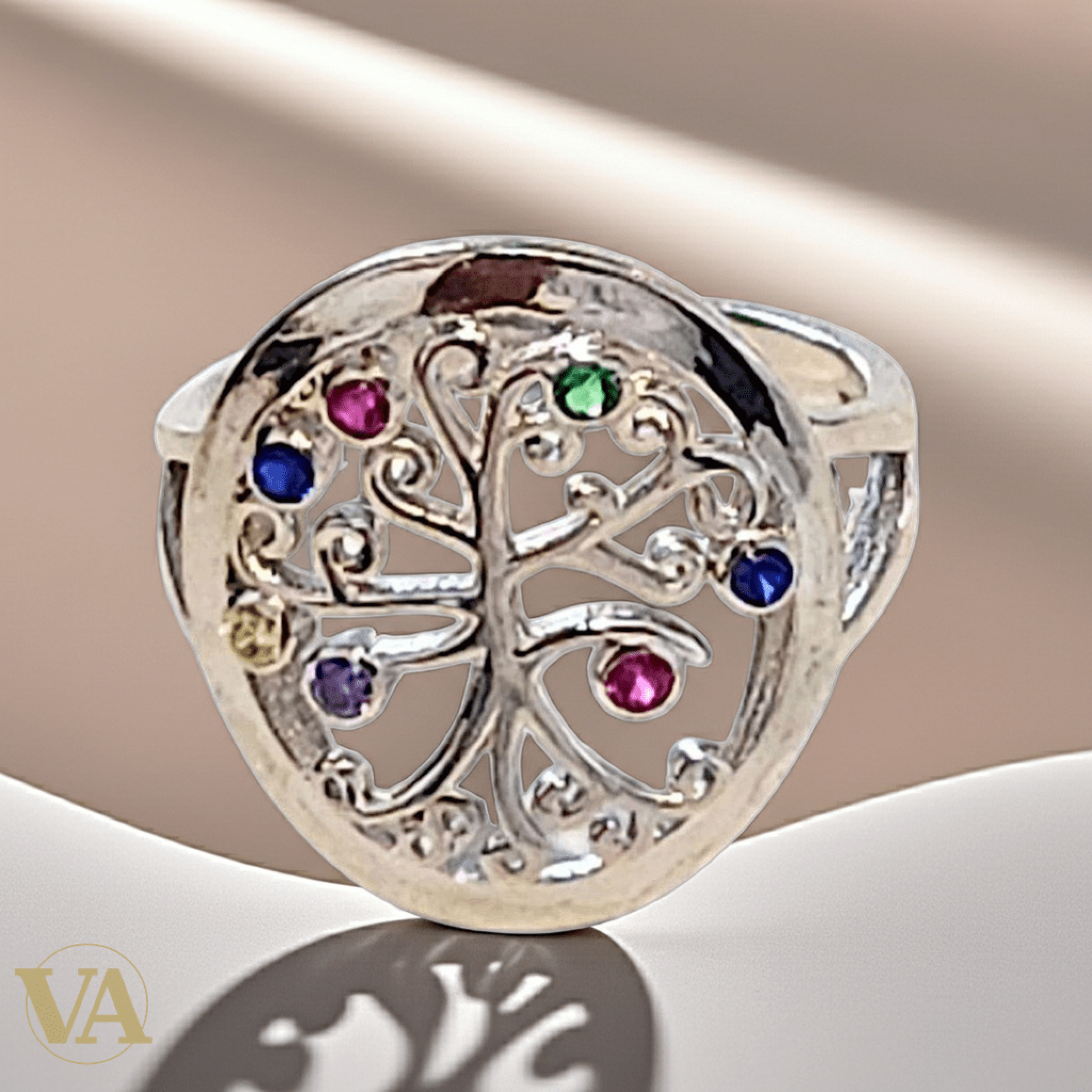 Bague Femme argent 925 Arbre de Vie pierres multicolores-Vindicta : Bijoux Argent 925 Massif, Luxe et Héritage