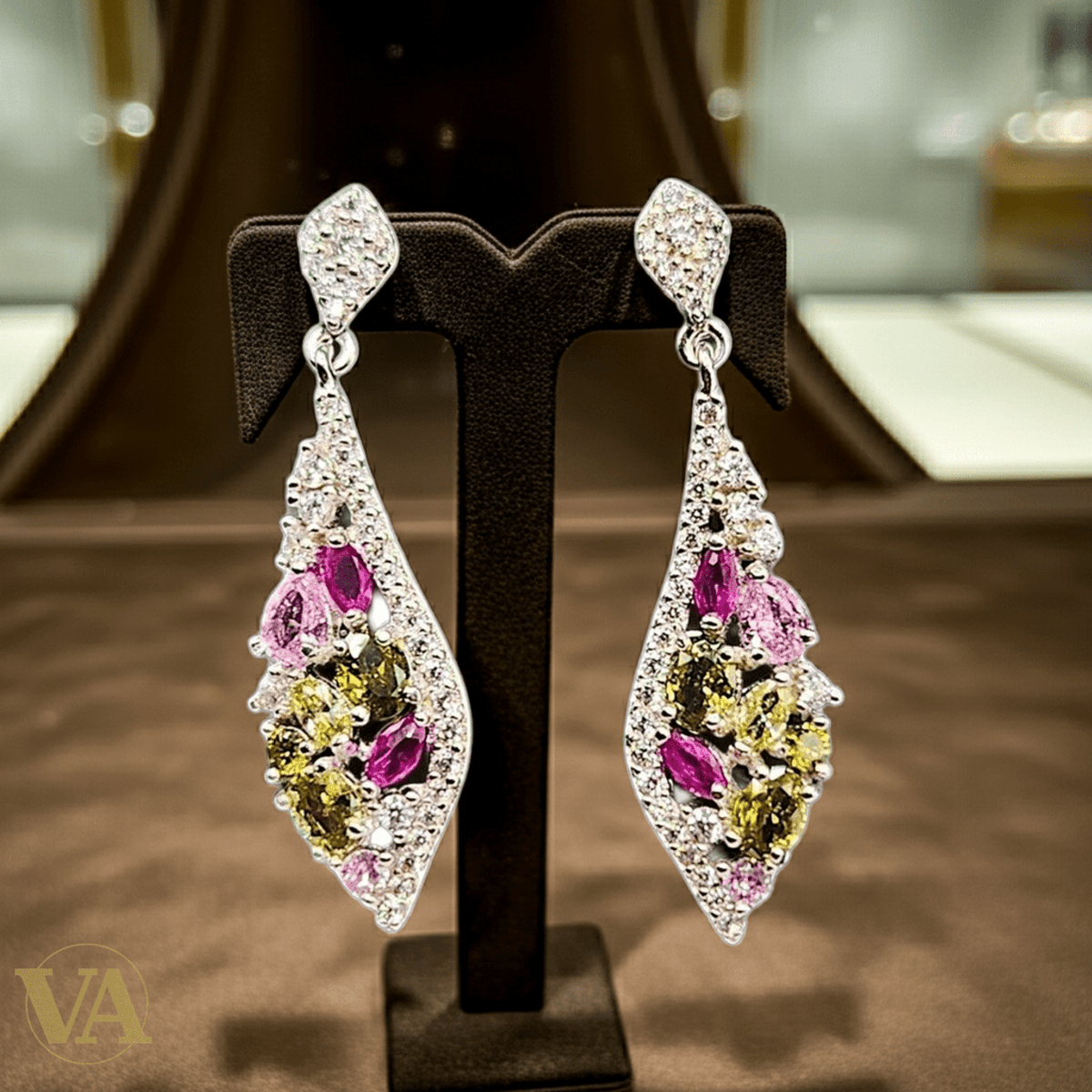Boucles d’oreilles Femme pendantes en Argent 925 multicolores